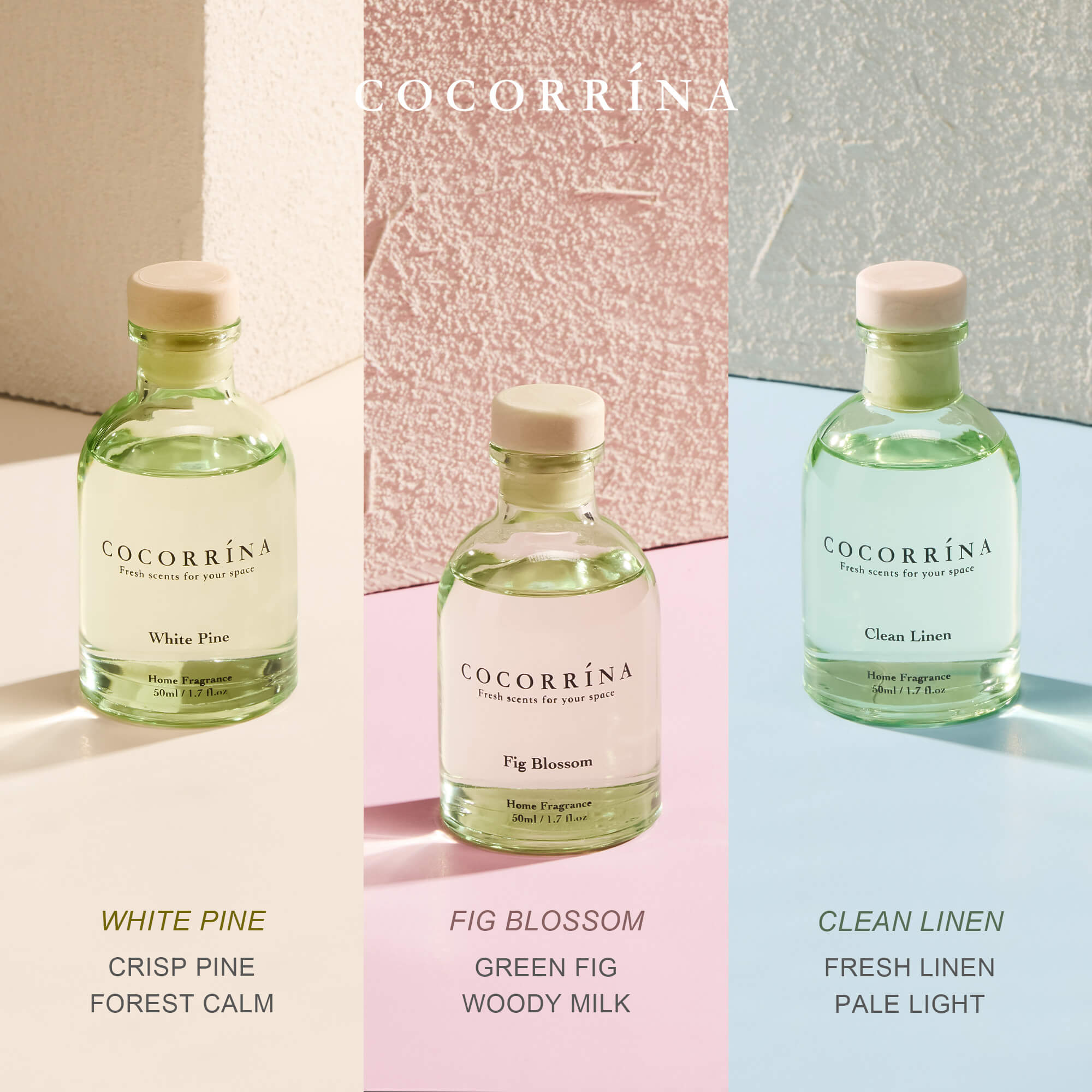 COCORRÍNA Eucalyptus Reed Diffuser Set of 3