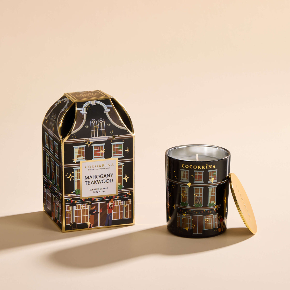 COCORRÍNA Mahocany Teakwood House Shape Candle