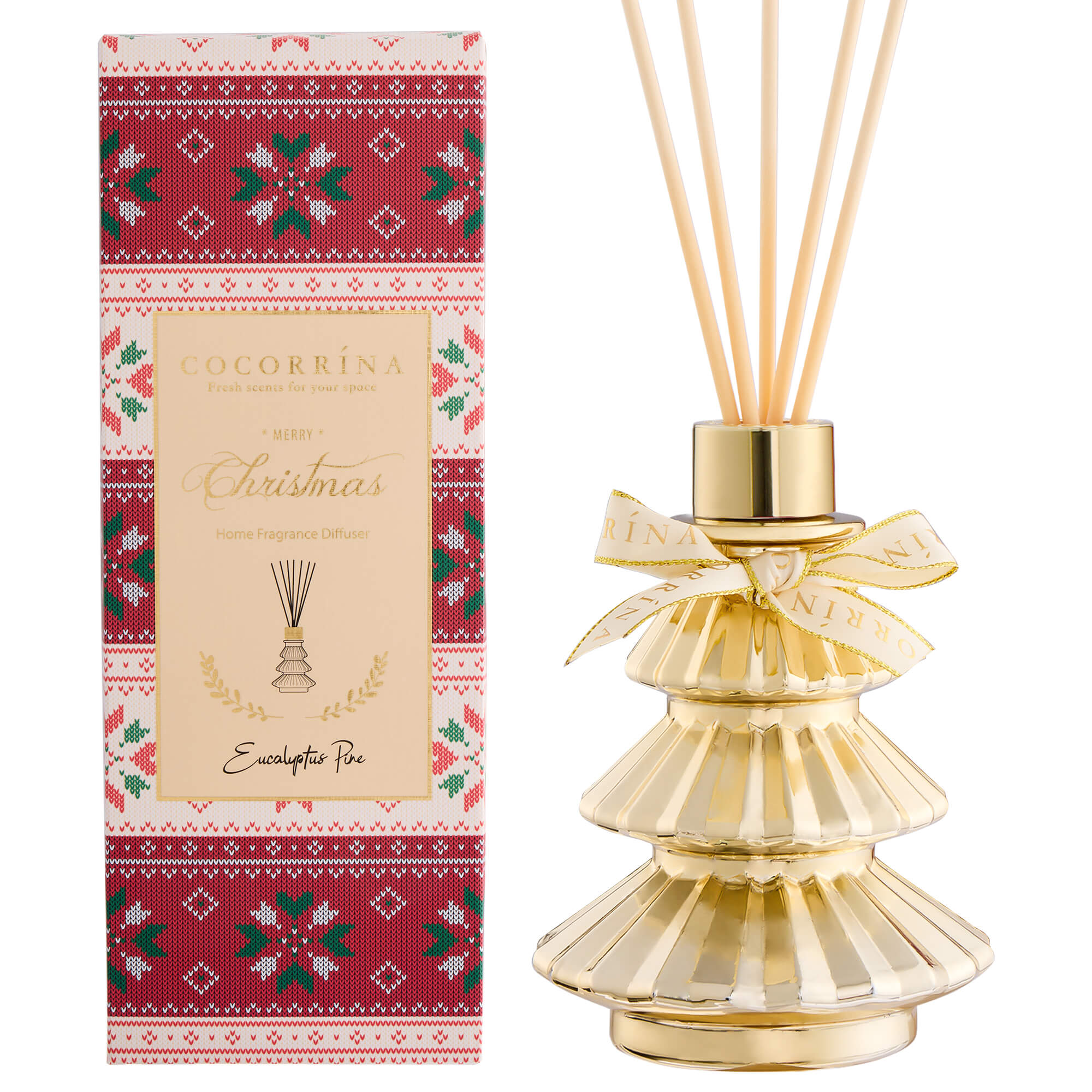 COCORRÍNA Christmas Tree Reed Diffuser Set