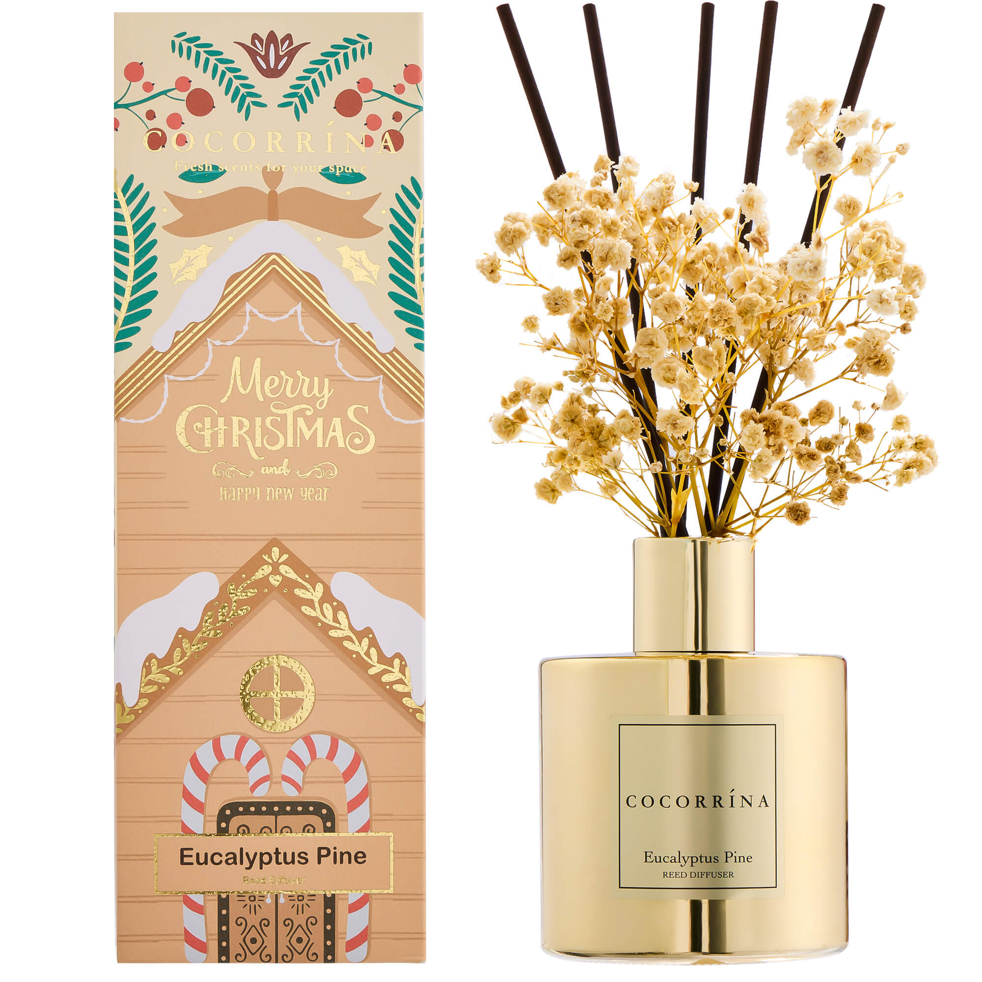COCORRÍNA Christmas Reed Diffuser Set