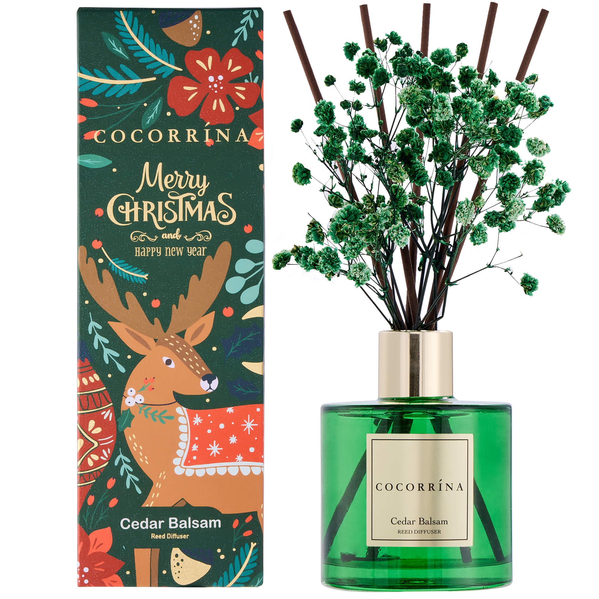 COCORRÍNA Christmas Reed Diffuser Set