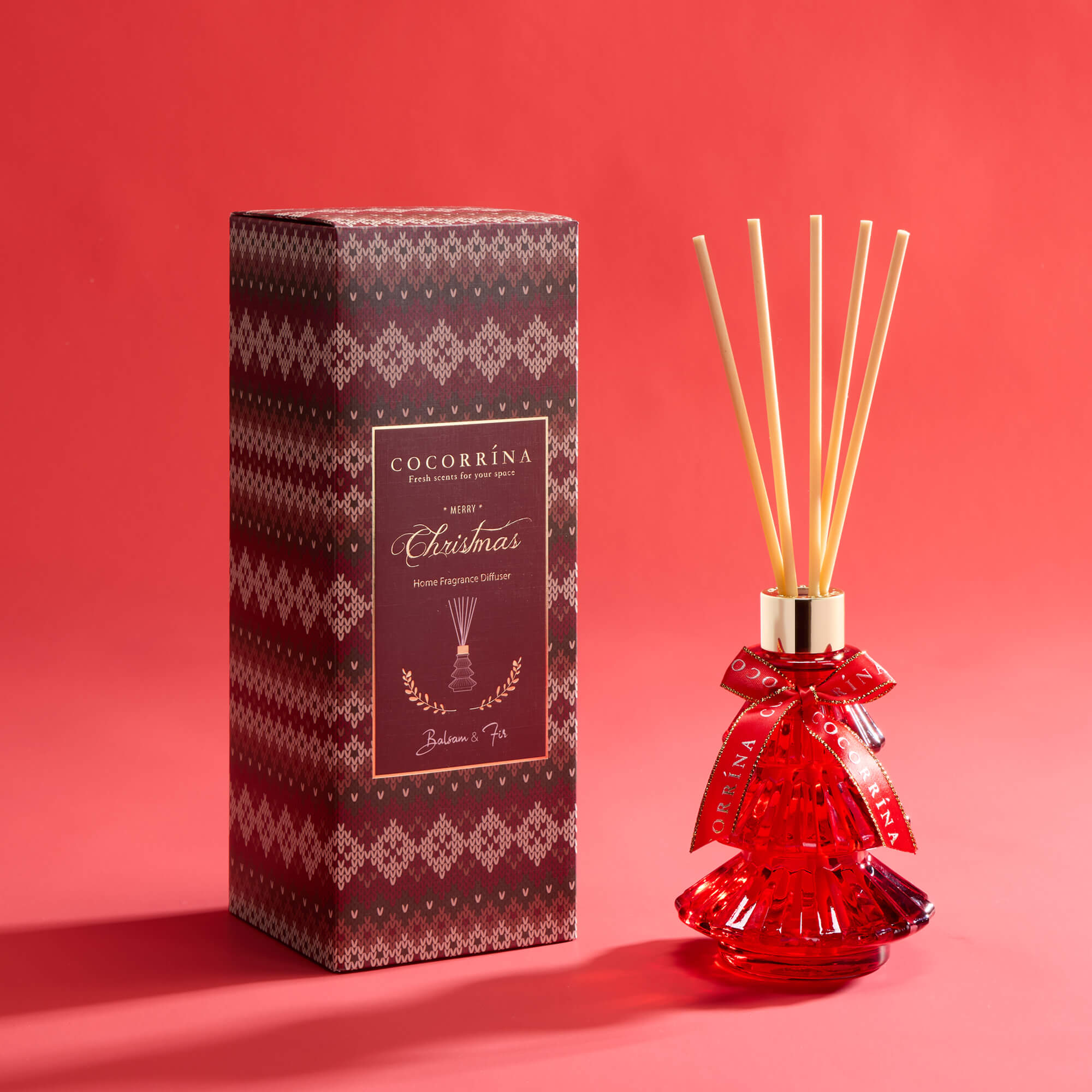Difusor de varillas COCORRÍNA con forma de árbol de Navidad