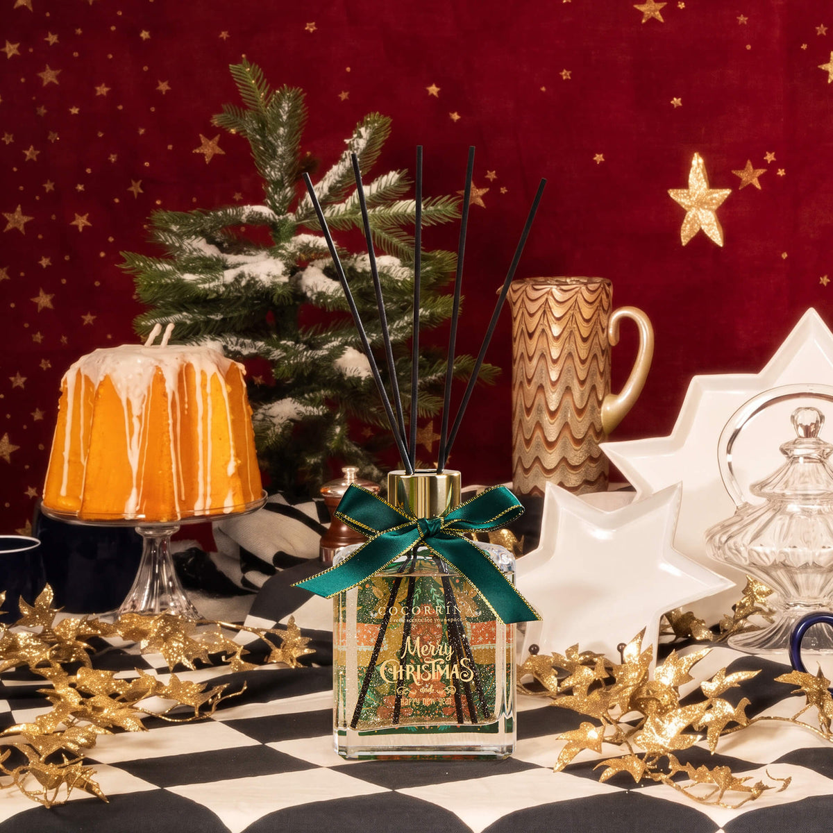 COCORRÍNA Christmas Gold Powder Reed Diffuser Set