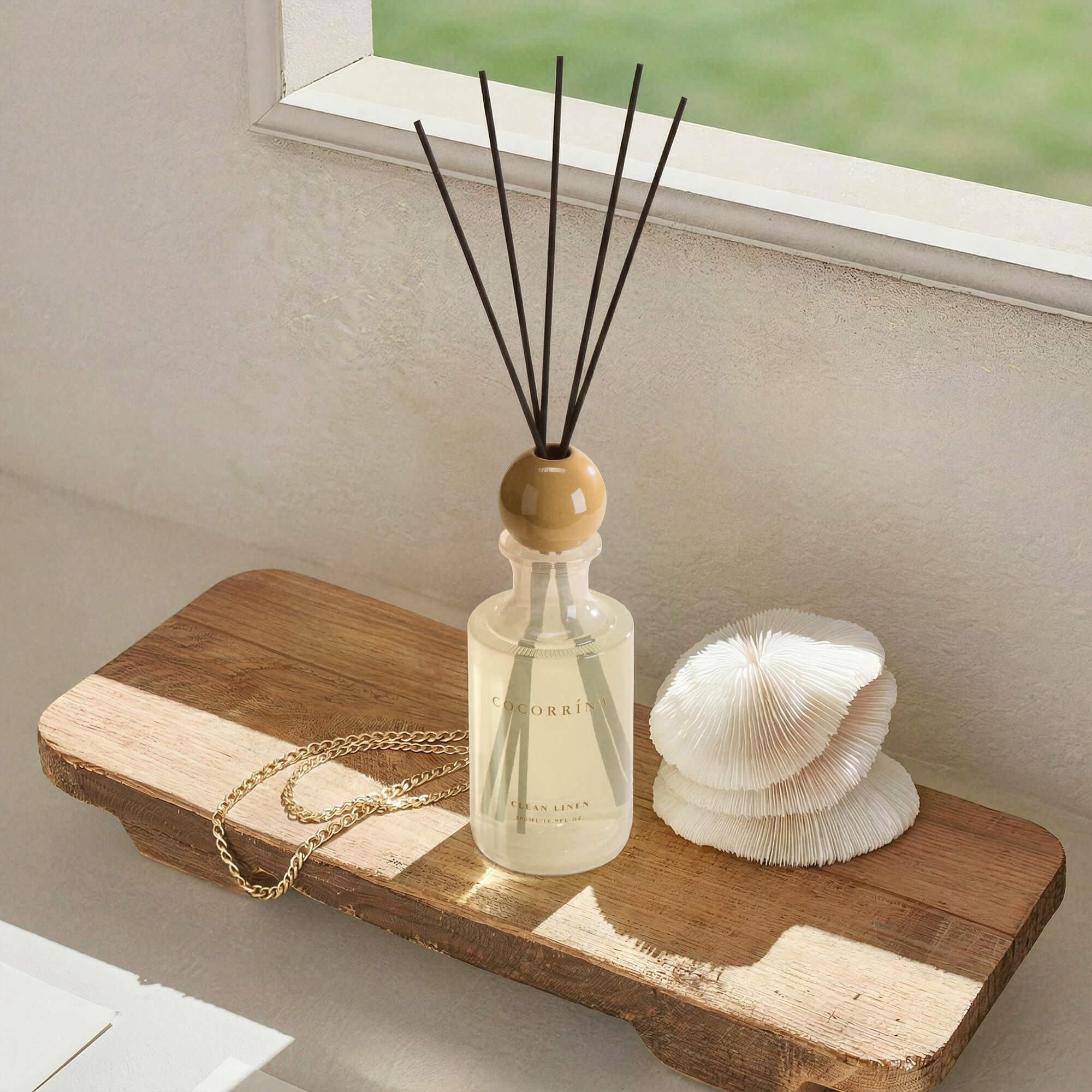 COCORRÍNA Clean Linen Reed Diffuser Set
