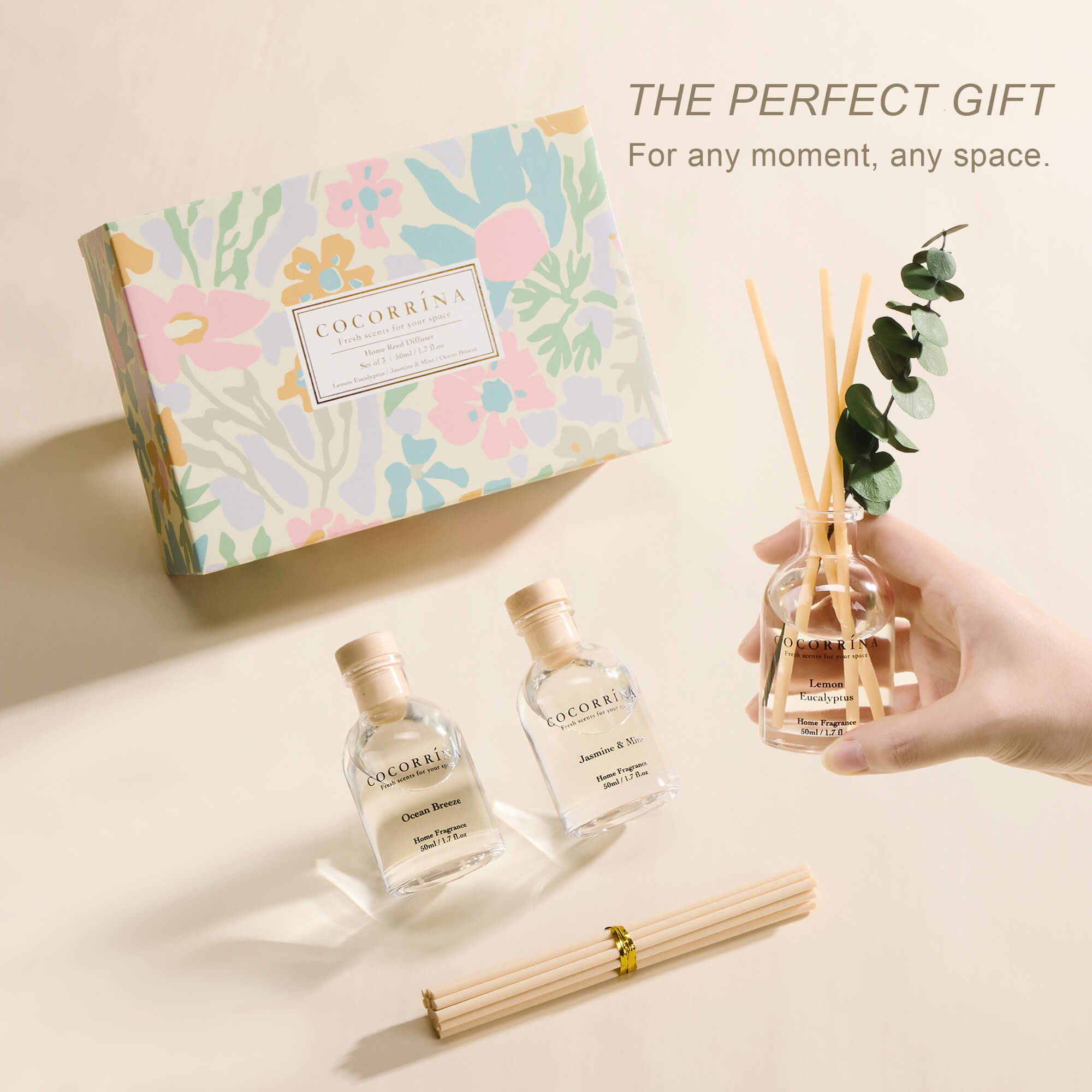 COCORRÍNA Eucalyptus Reed Diffuser Set of 3