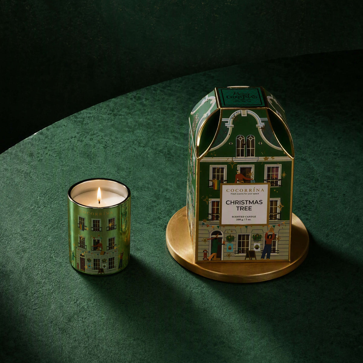 COCORRÍNA Christmas Tree House Shape Candle