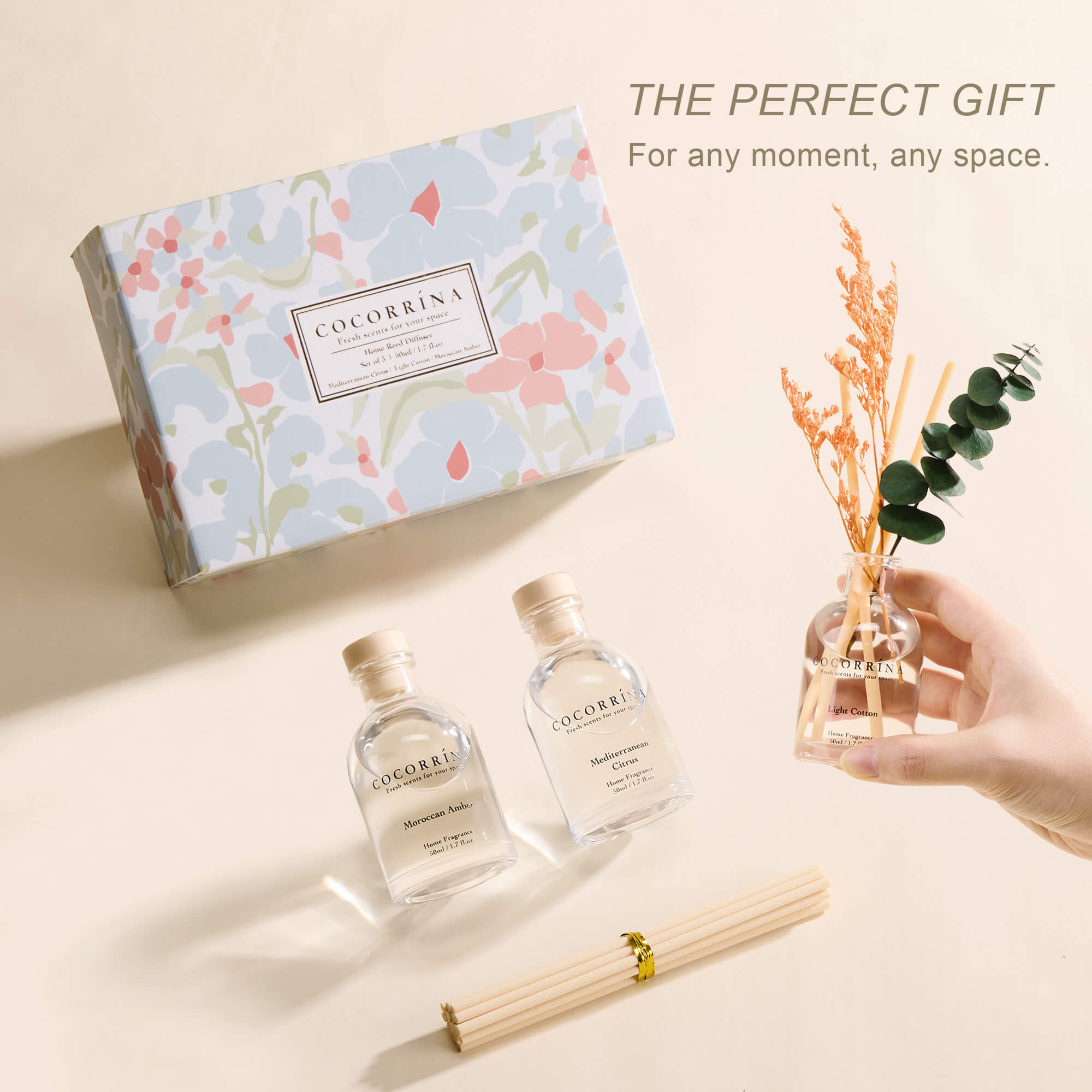 COCORRÍNA Eucalyptus Reed Diffuser Set of 3