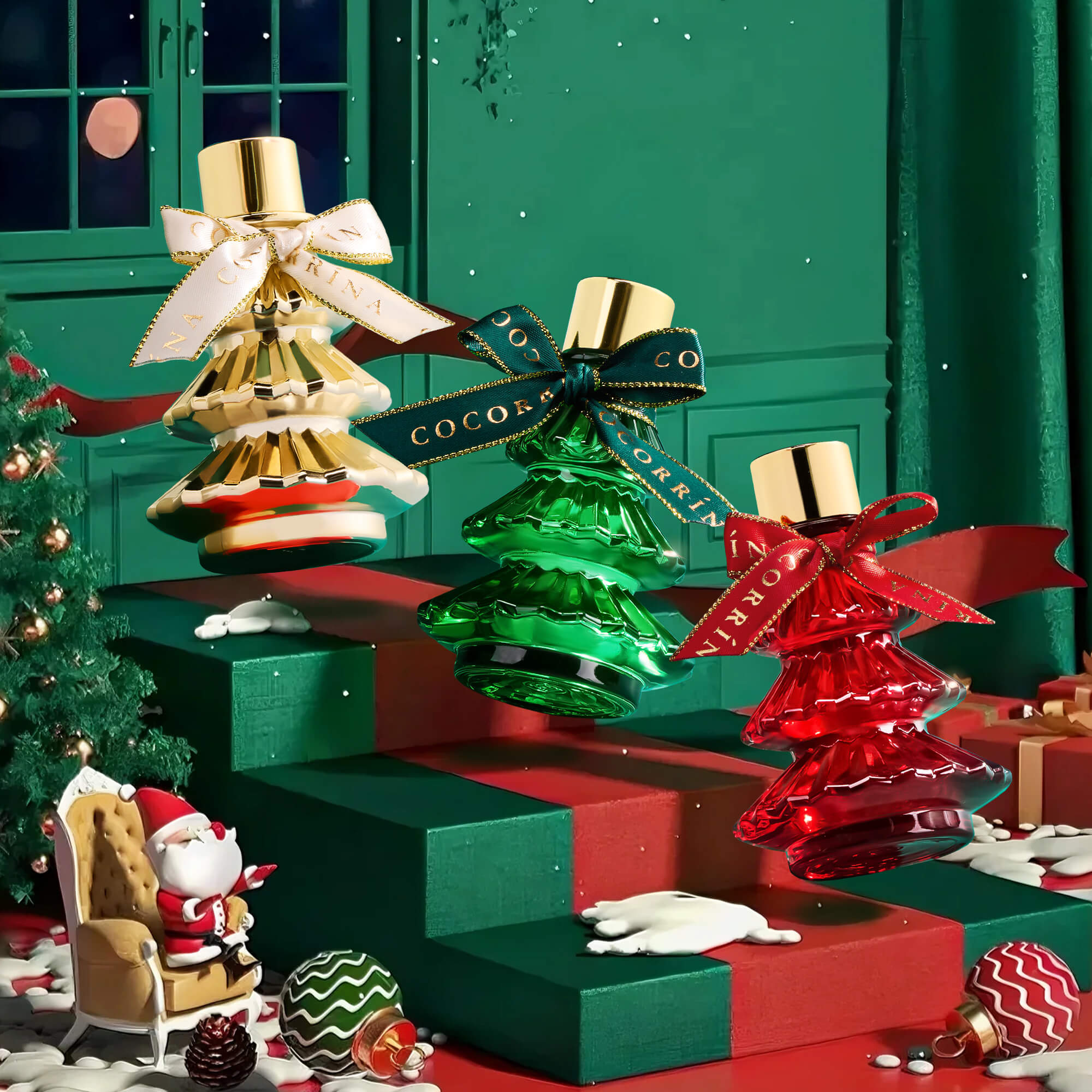 Difusor de varillas de regalo para árbol de Navidad COCORRÍNA