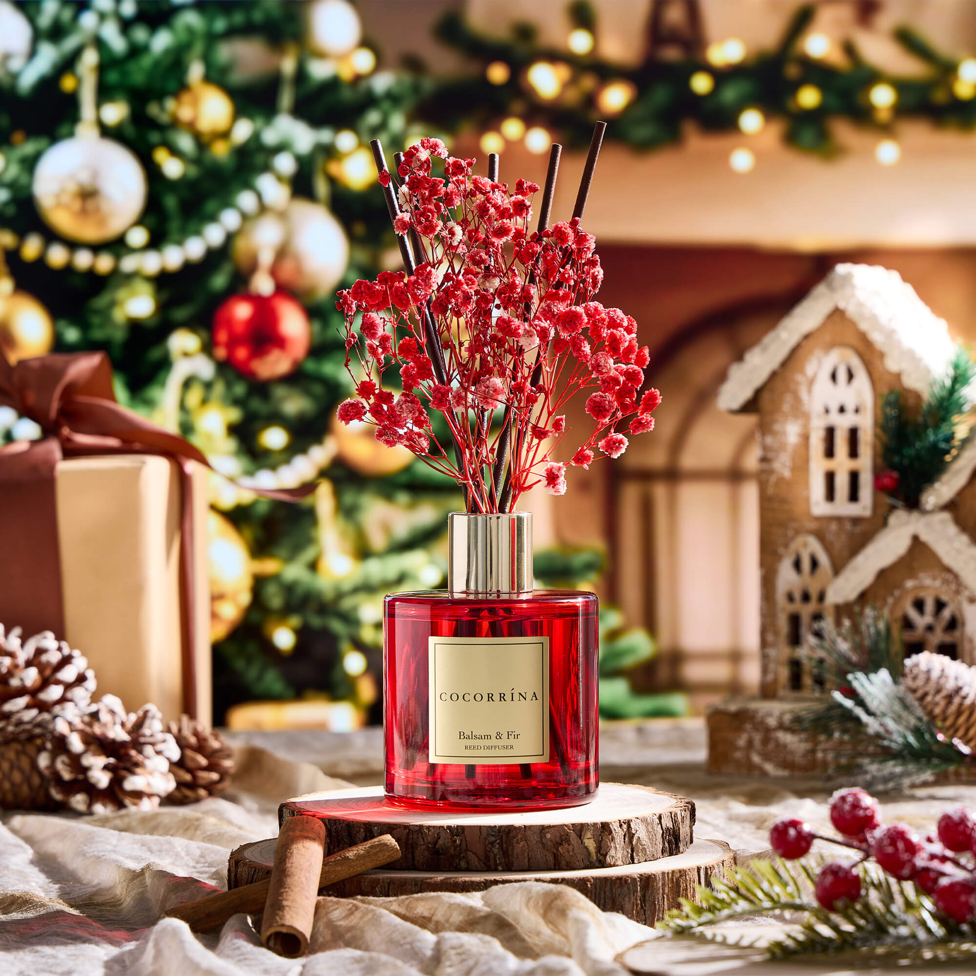 COCORRÍNA Christmas Reed Diffuser Set