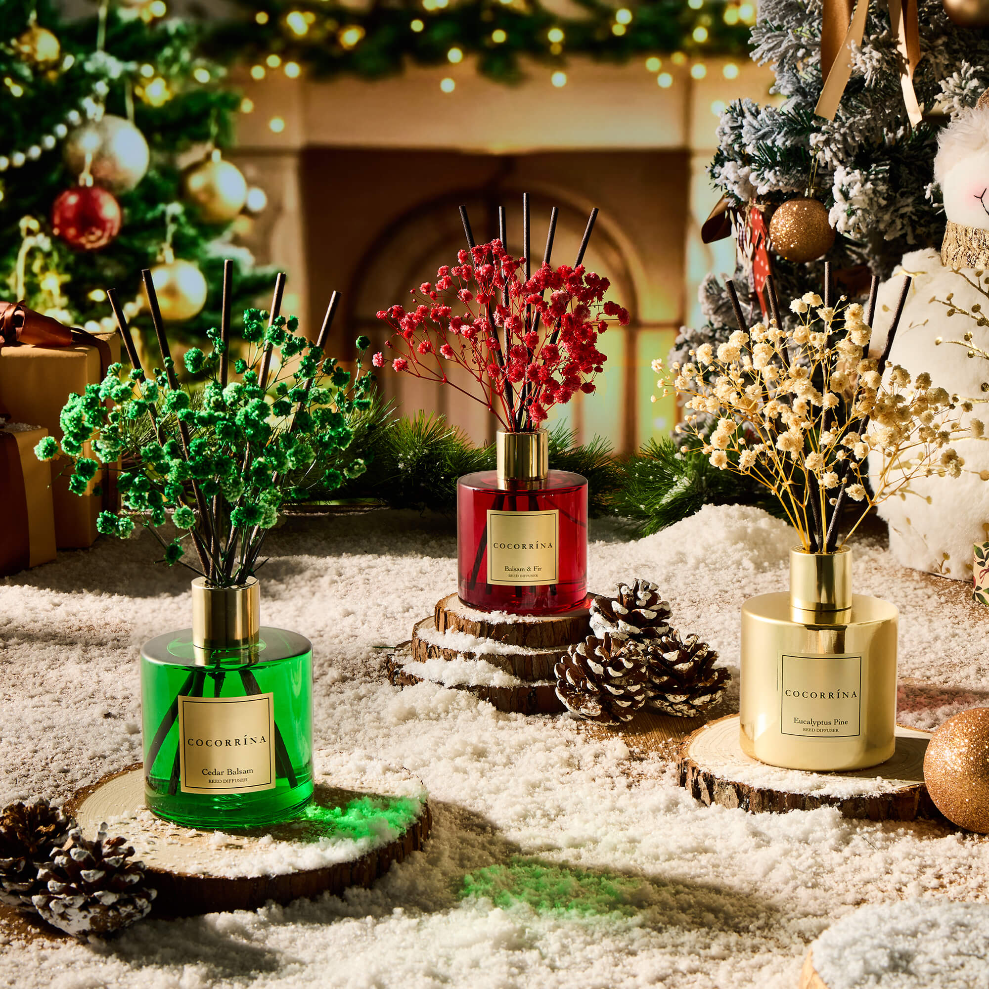COCORRÍNA Christmas Reed Diffuser Set