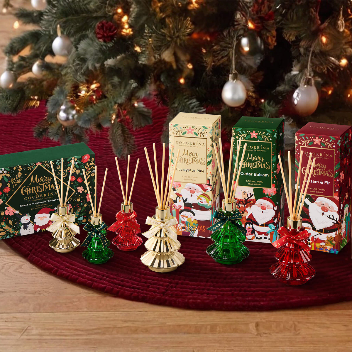 Difusor de varillas COCORRÍNA con forma de árbol de Navidad