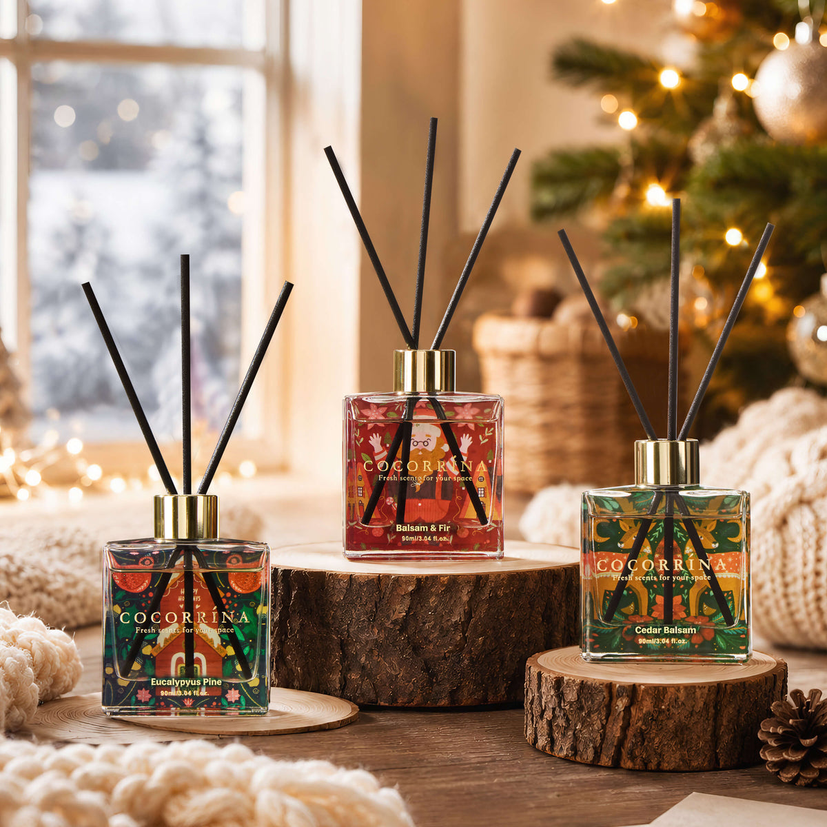 COCORRÍNA Christmas Reed Diffuser Set of 3