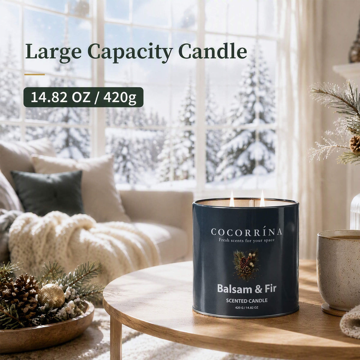 COCORRÍNA Balsam Fir Jar Candle 14.82oz