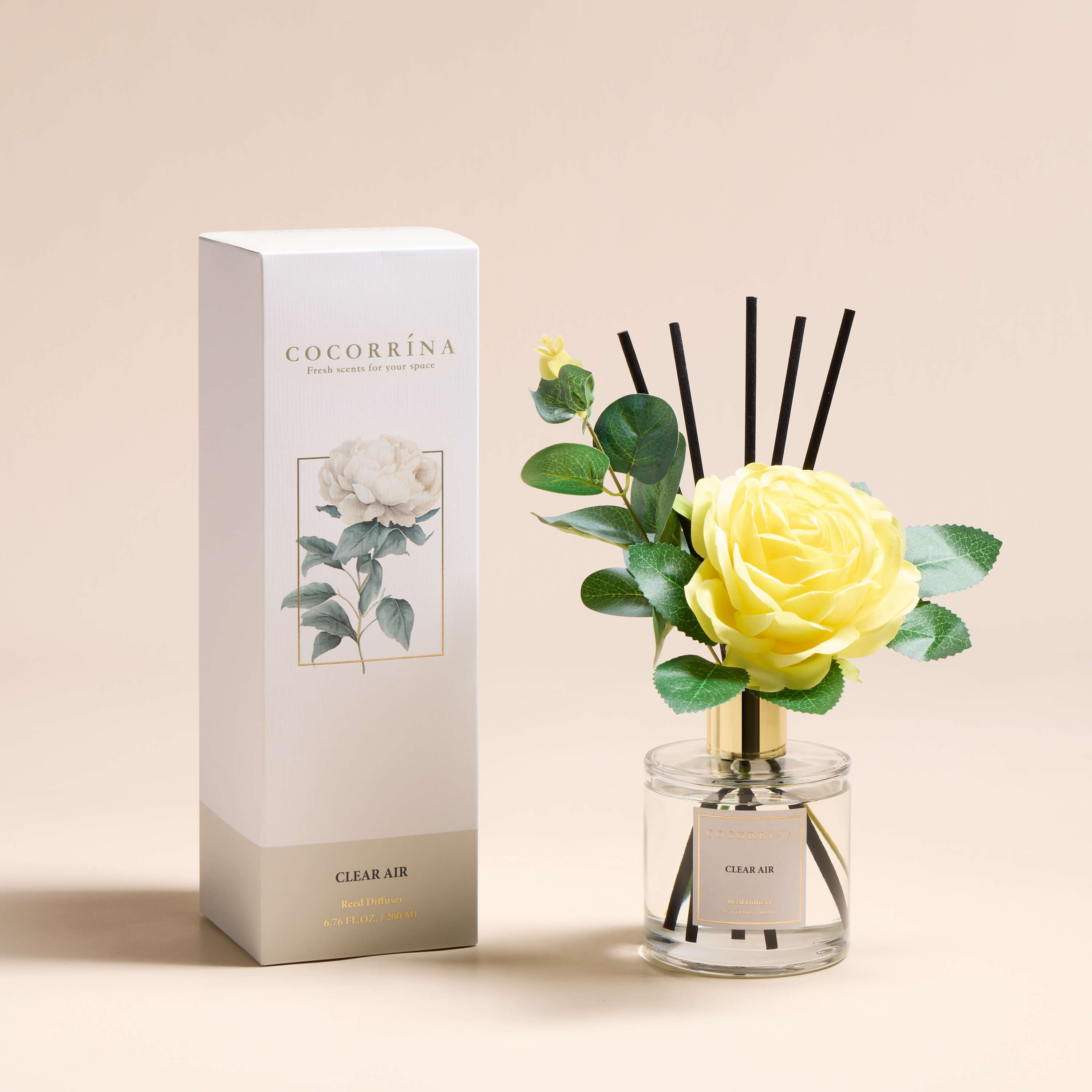 COCORRÍNA Clear Air Flower Reed Diffuser Set
