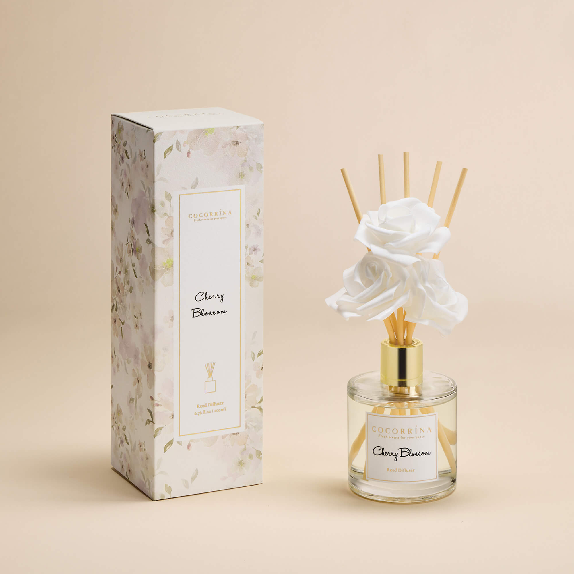 COCORRÍNA Cherry Blossom Reed Diffuser Set