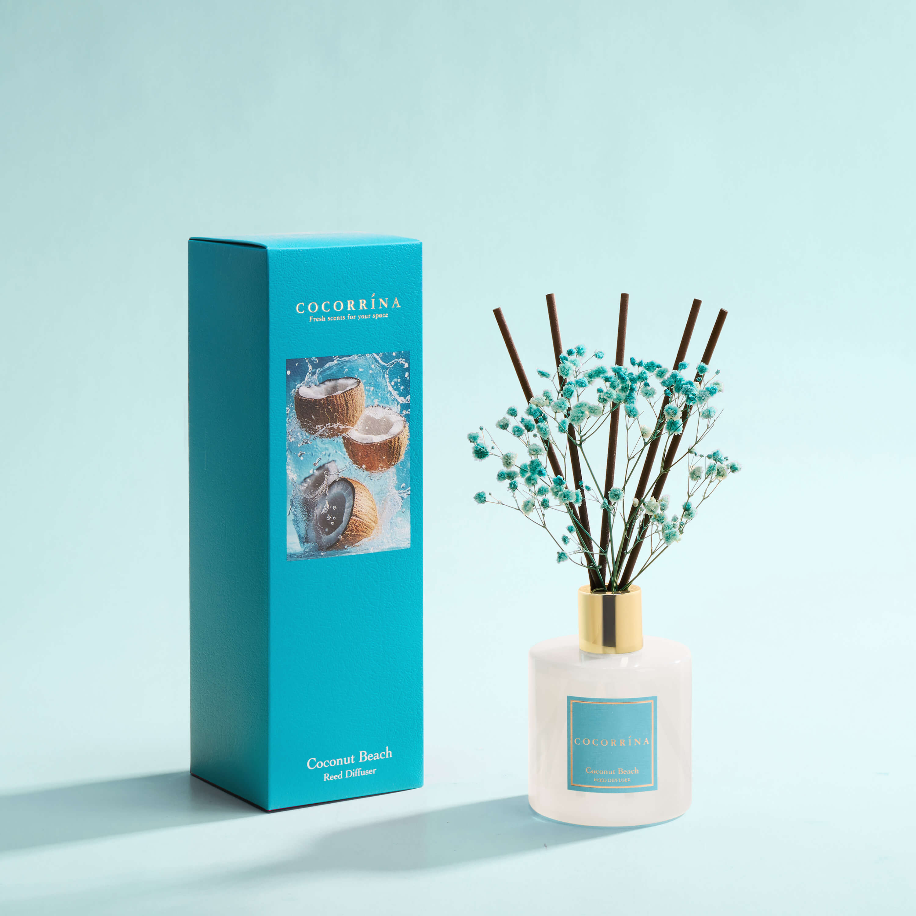 COCORRÍNA Coconut Beach Reed Diffuser Set