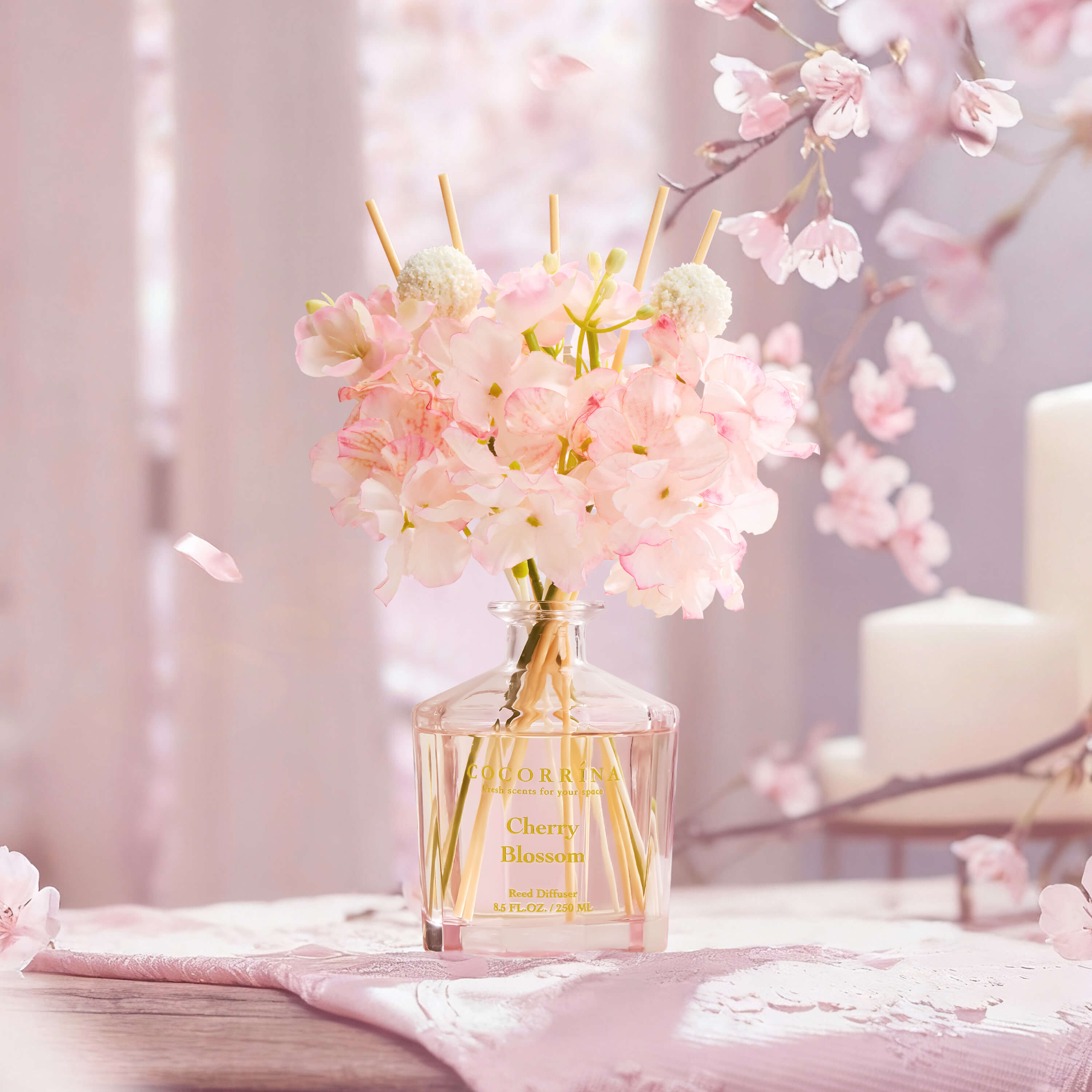 COCORRÍNA Cherry Blossom Reed Diffuser Set