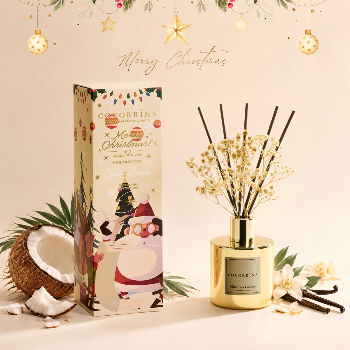 COCORRÍNA Christmas Reed Diffuser Set
