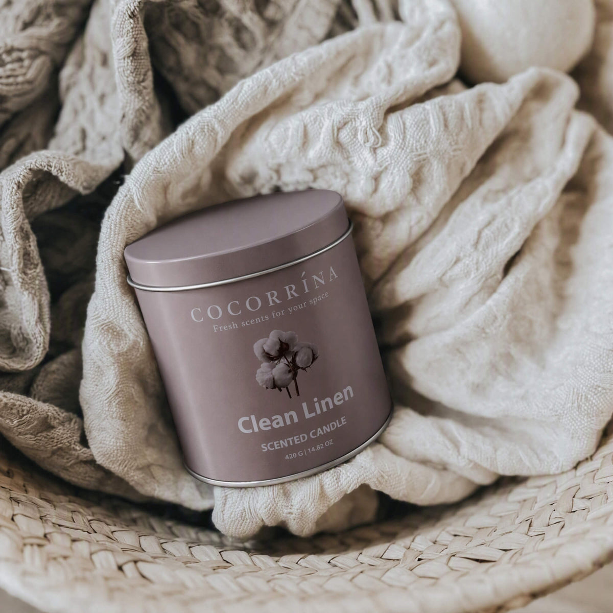COCORRÍNA Clean Linen Jar Candle 14.82oz