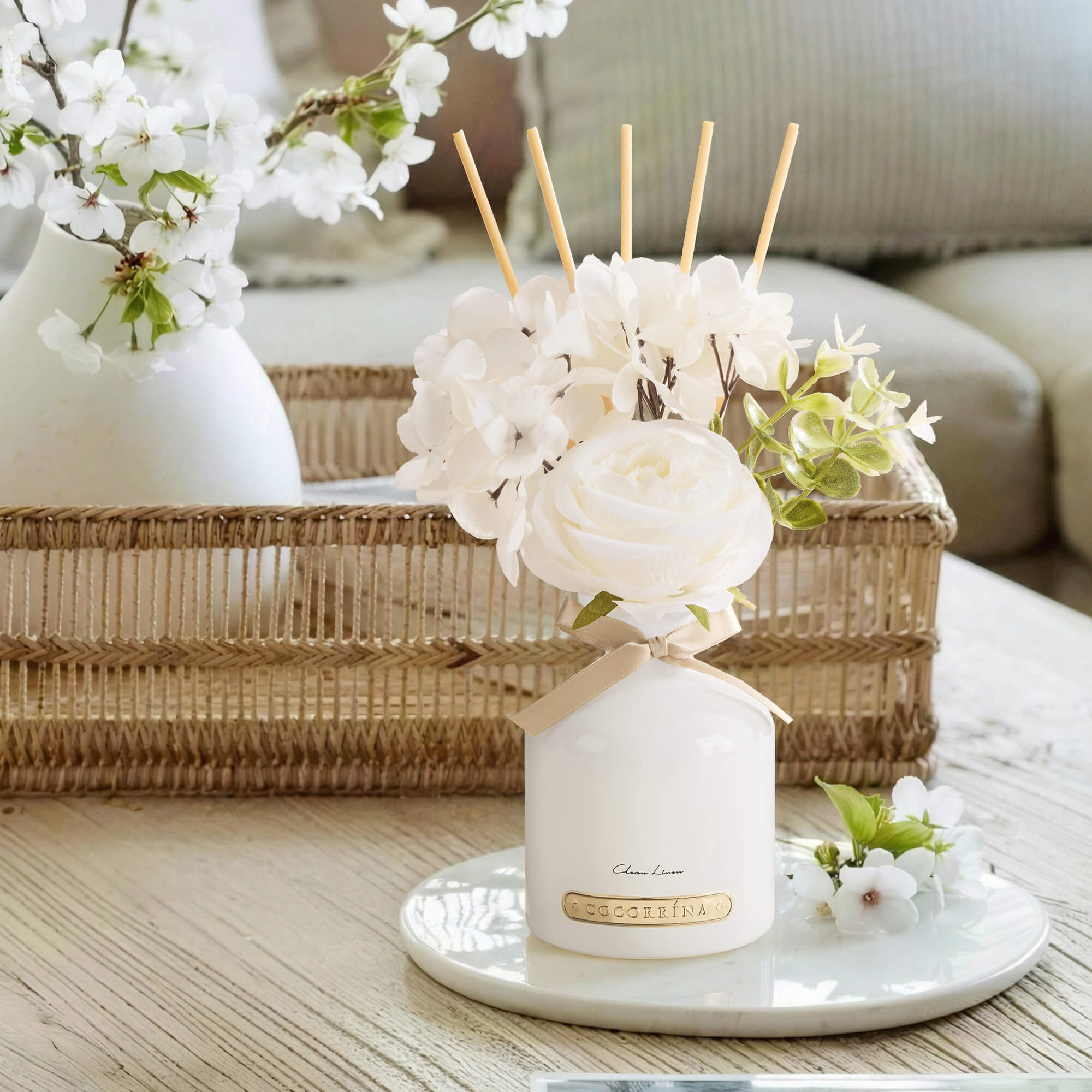 COCORRÍNA Clean Linen Reed Diffuser Set