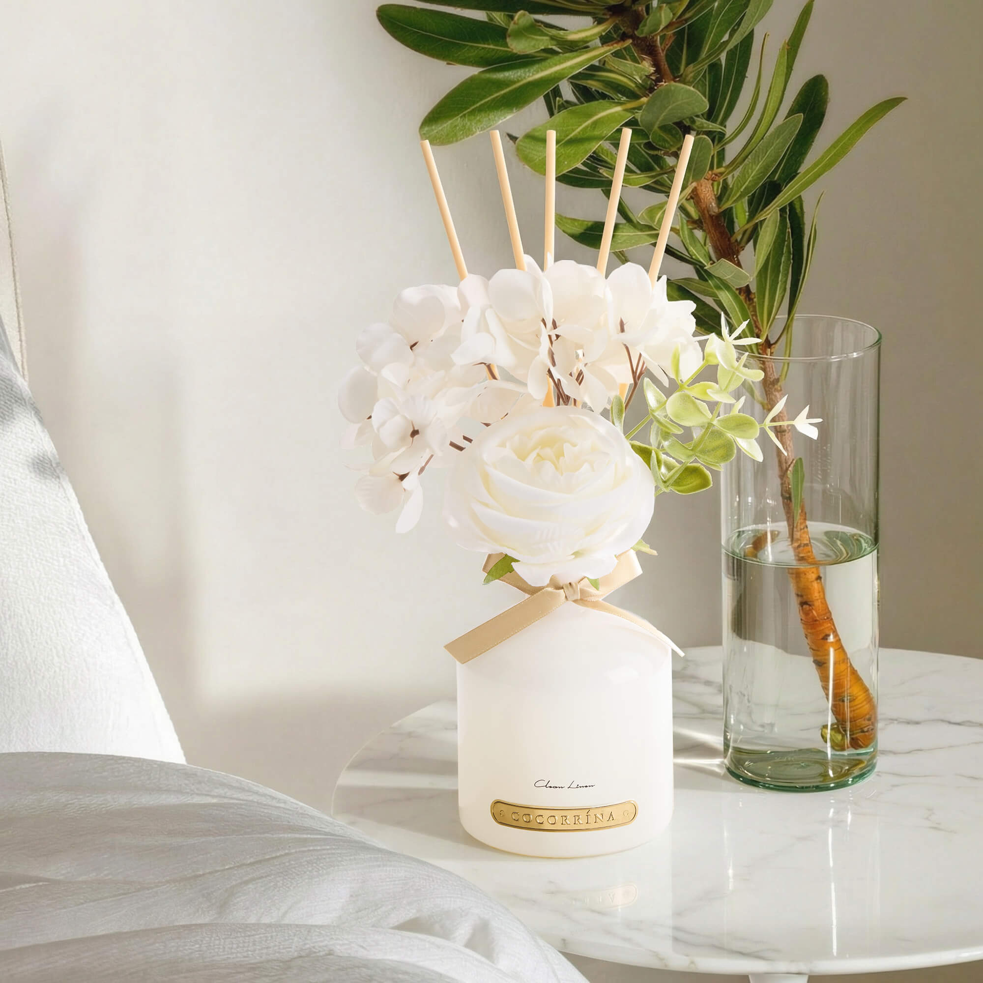 COCORRÍNA Clean Linen Reed Diffuser Set