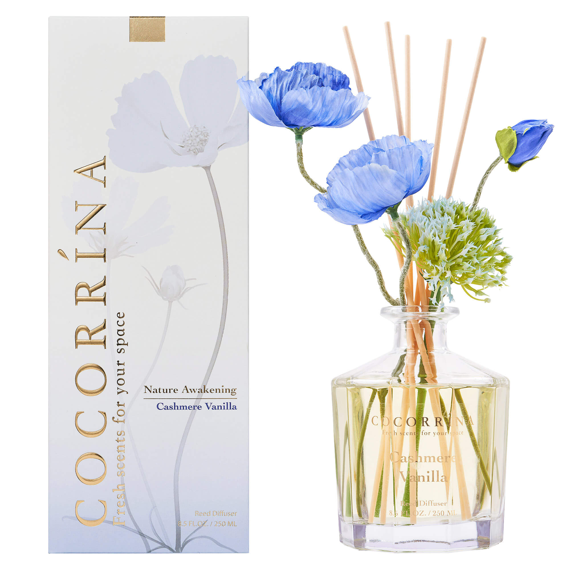 COCORRÍNA Cashmere Vanilla Master Flower Reed Diffuser Set