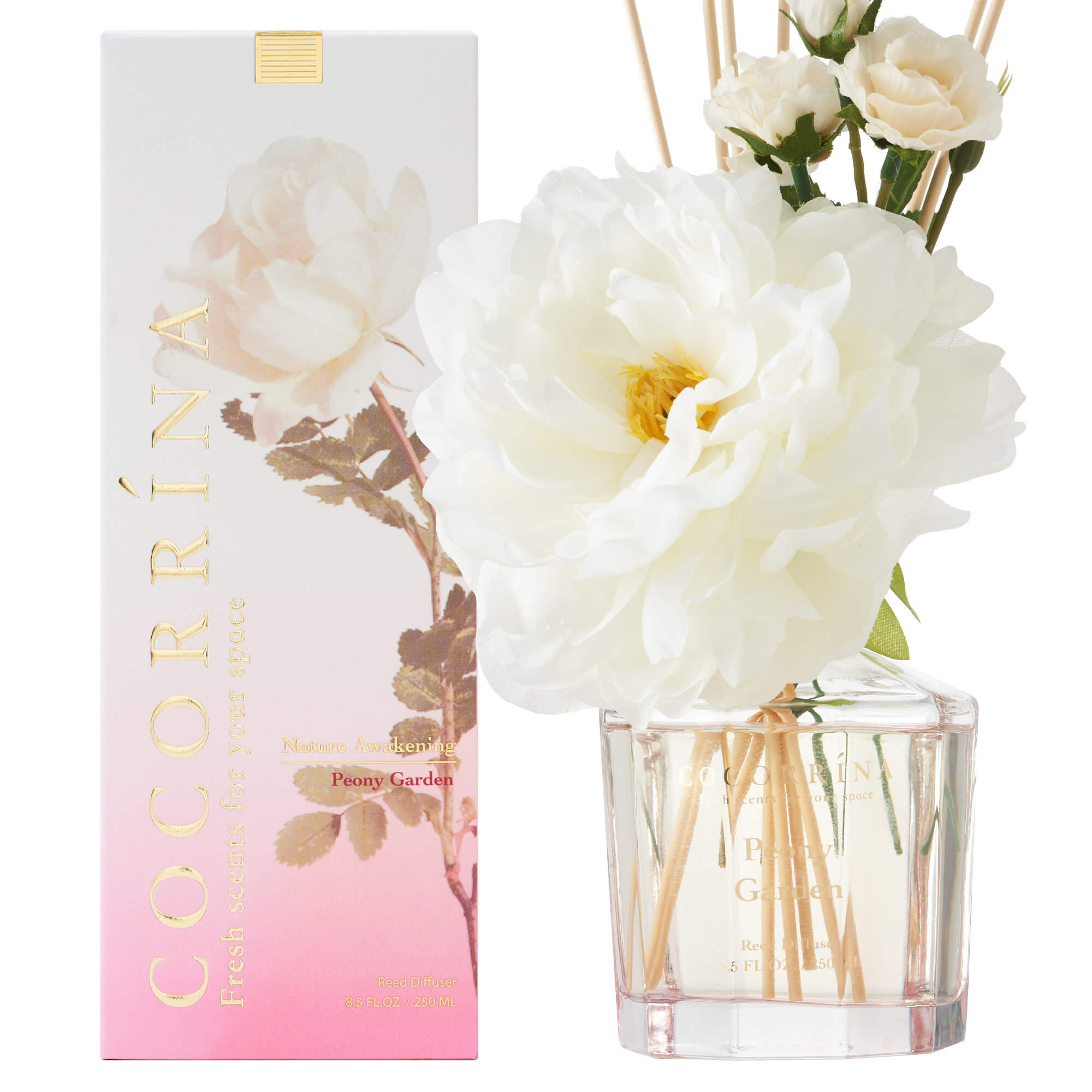 COCORRÍNA Peony Garden Reed Diffuser Set
