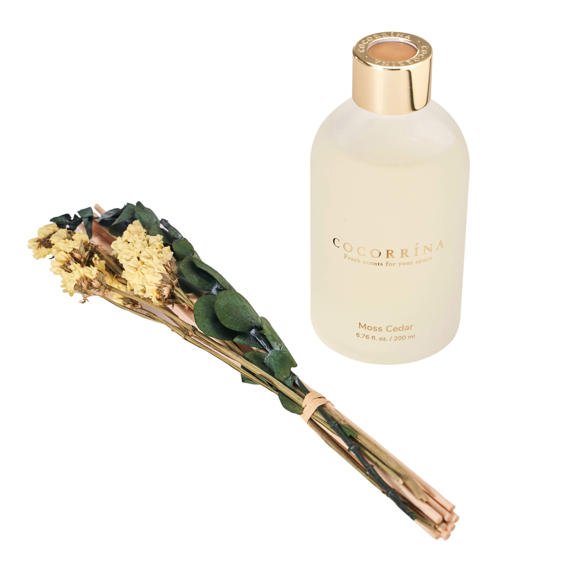 Difusor de varillas de flores de cedro musgoso COCORRÍNA de 6.76 oz con 8 varillas