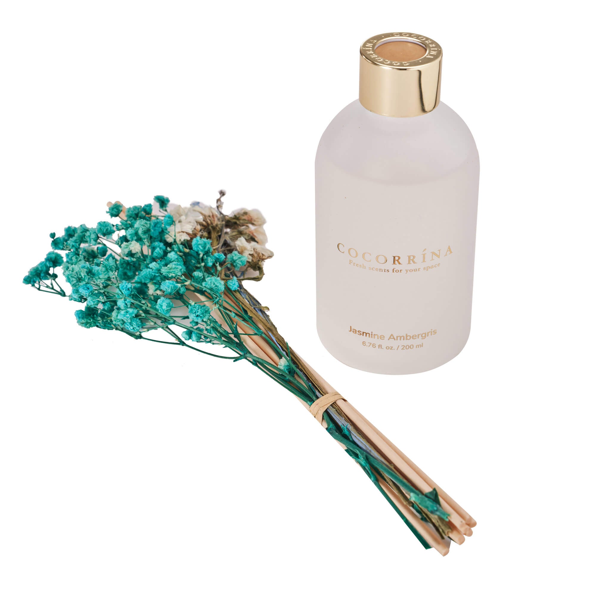 COCORRÍNA Jasmin-Ambra-Duftdiffusor-Set mit 180 ml Duftstäbchen