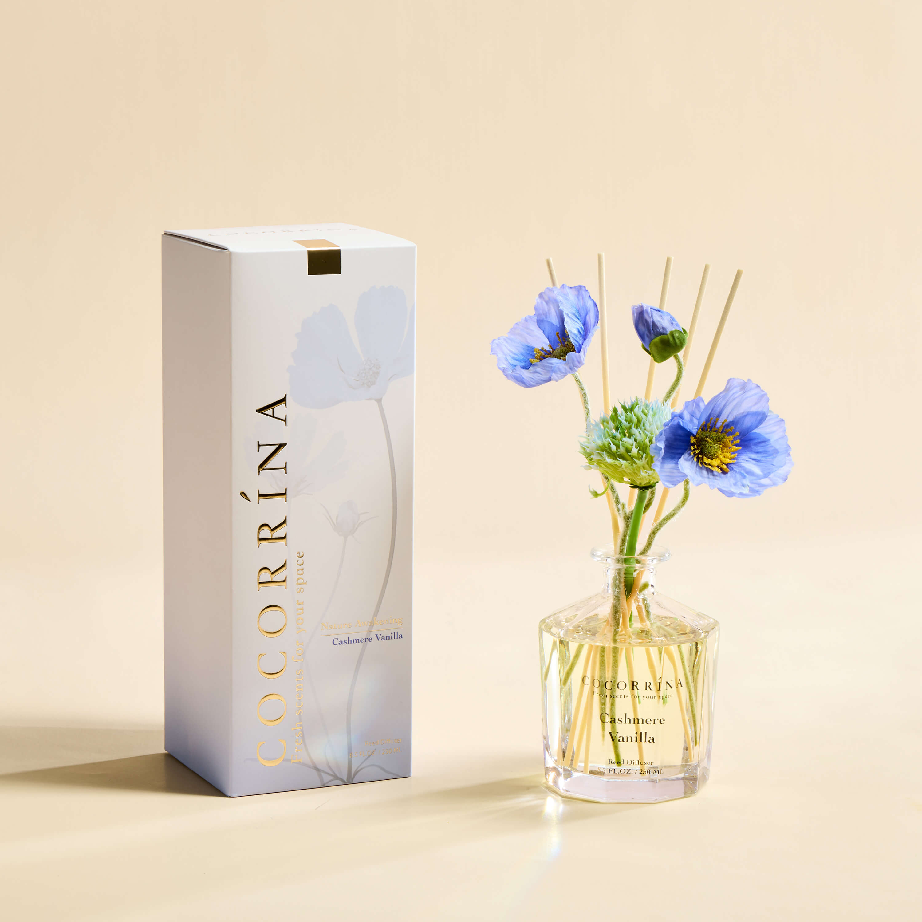 COCORRÍNA Cashmere Vanilla Master Flower Reed Diffuser Set