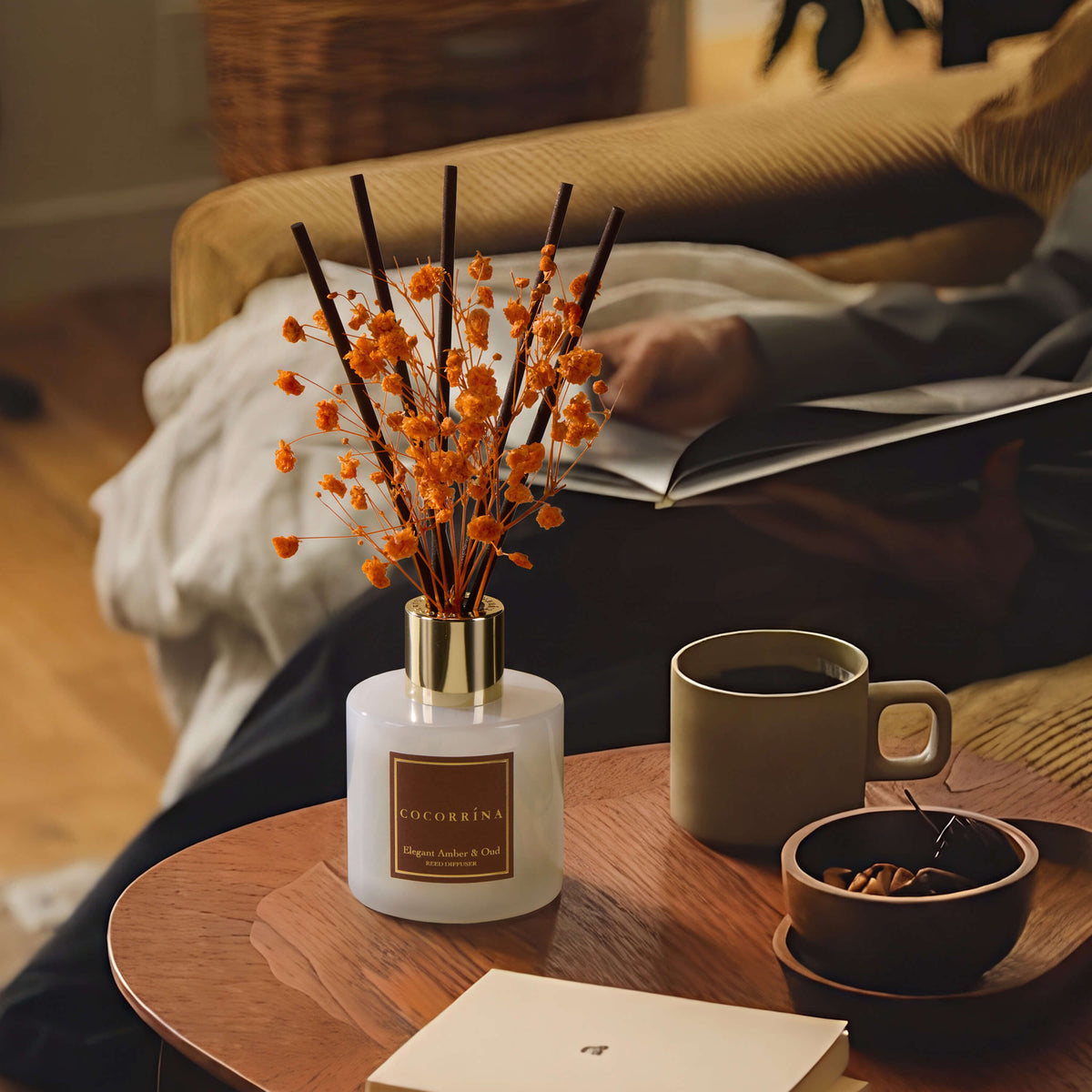 COCORRÍNA Elegant Amber& Oud Reed Diffuser Set
