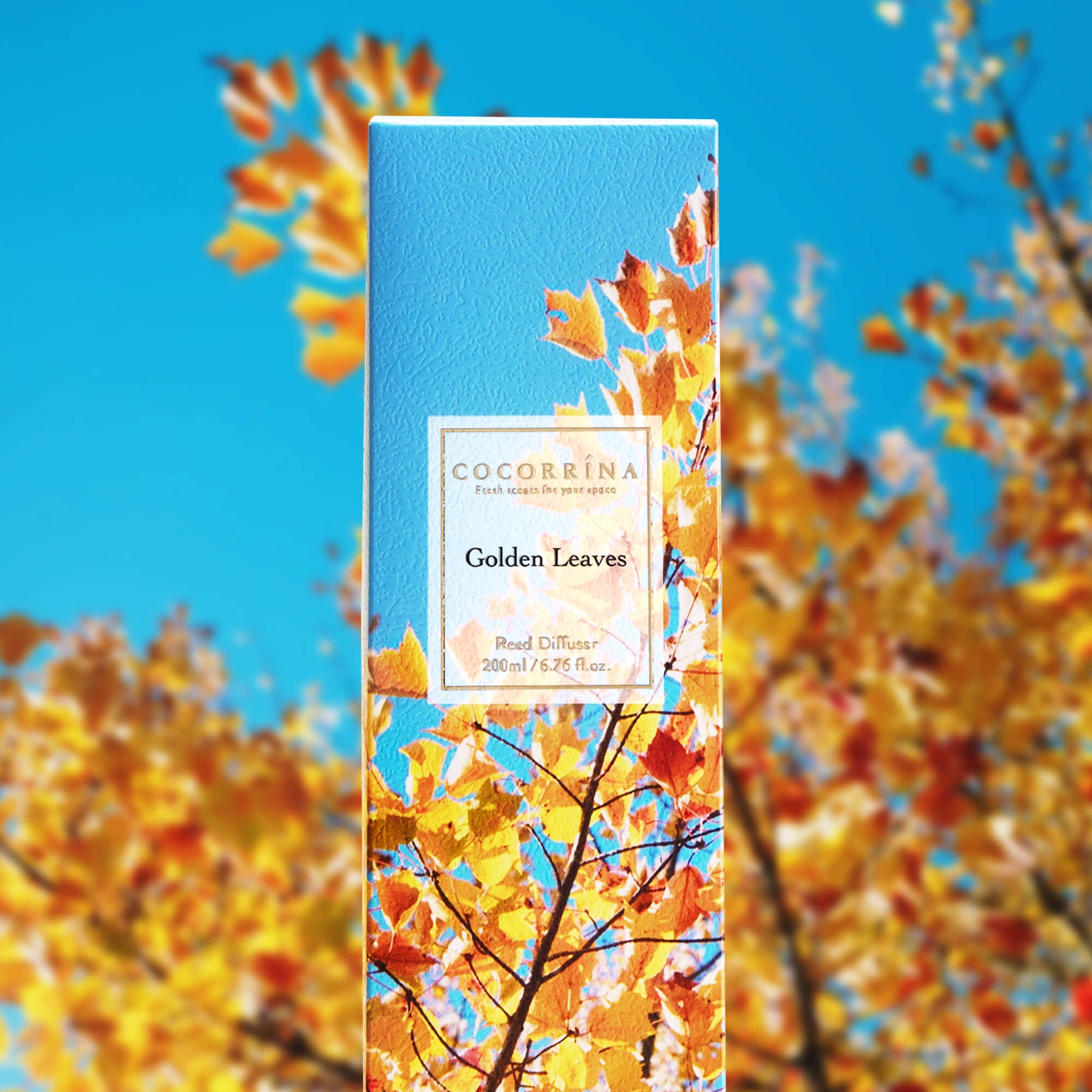 COCORRÍNA Golden Leaves Reed Diffuser Set