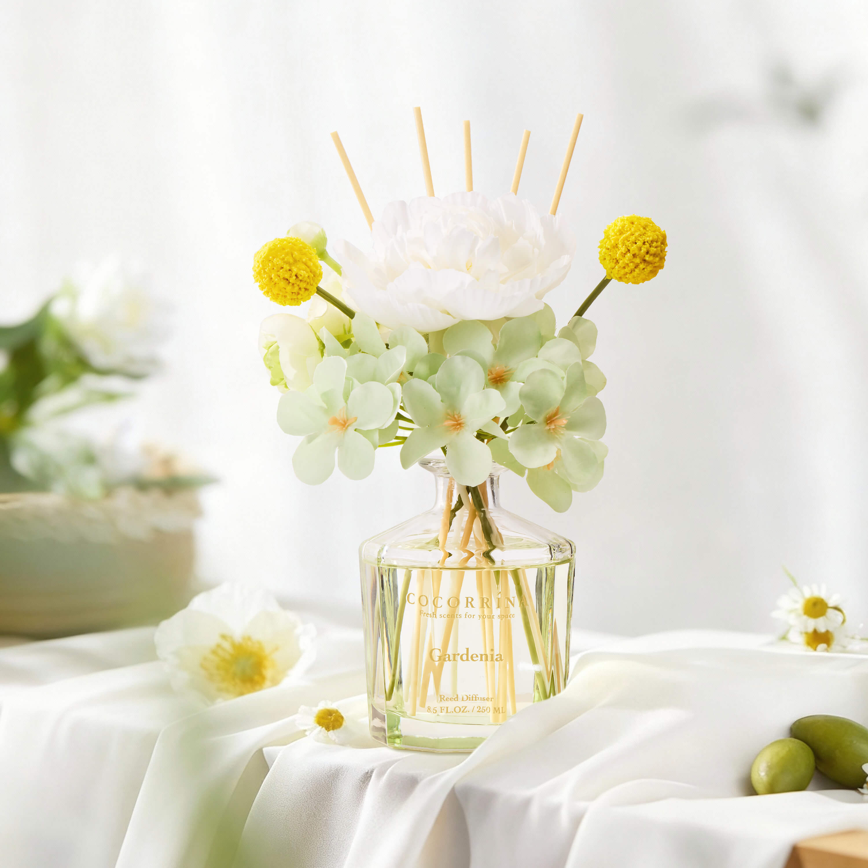 COCORRÍNA Gardenia Reed Diffuser Set