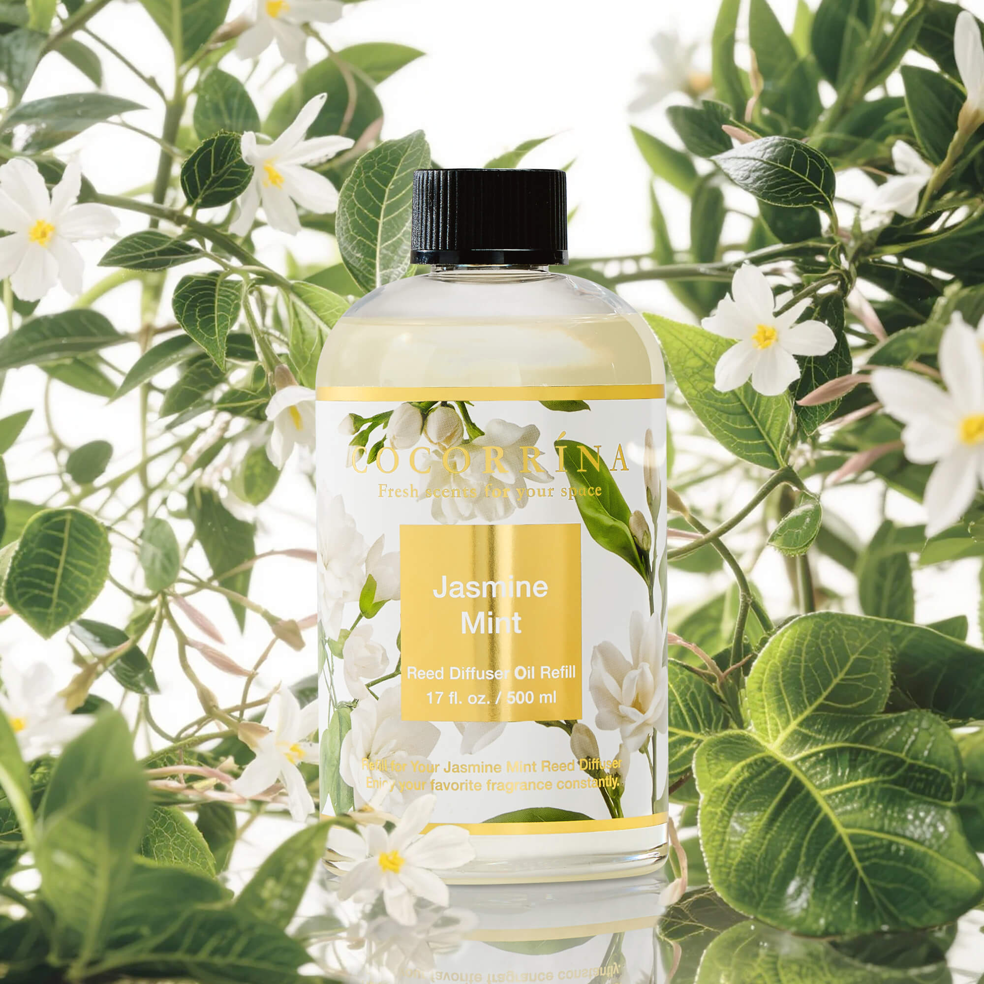 COCORRÍNA Jasmine & Mint Diffuser Refill 16.9 floz