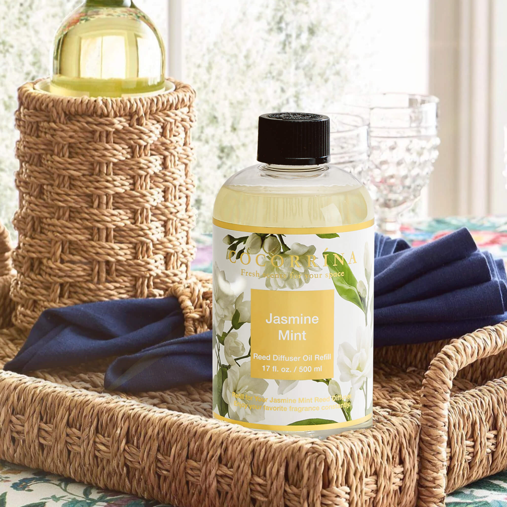 COCORRÍNA Jasmine & Mint Diffuser Refill 16.9 floz