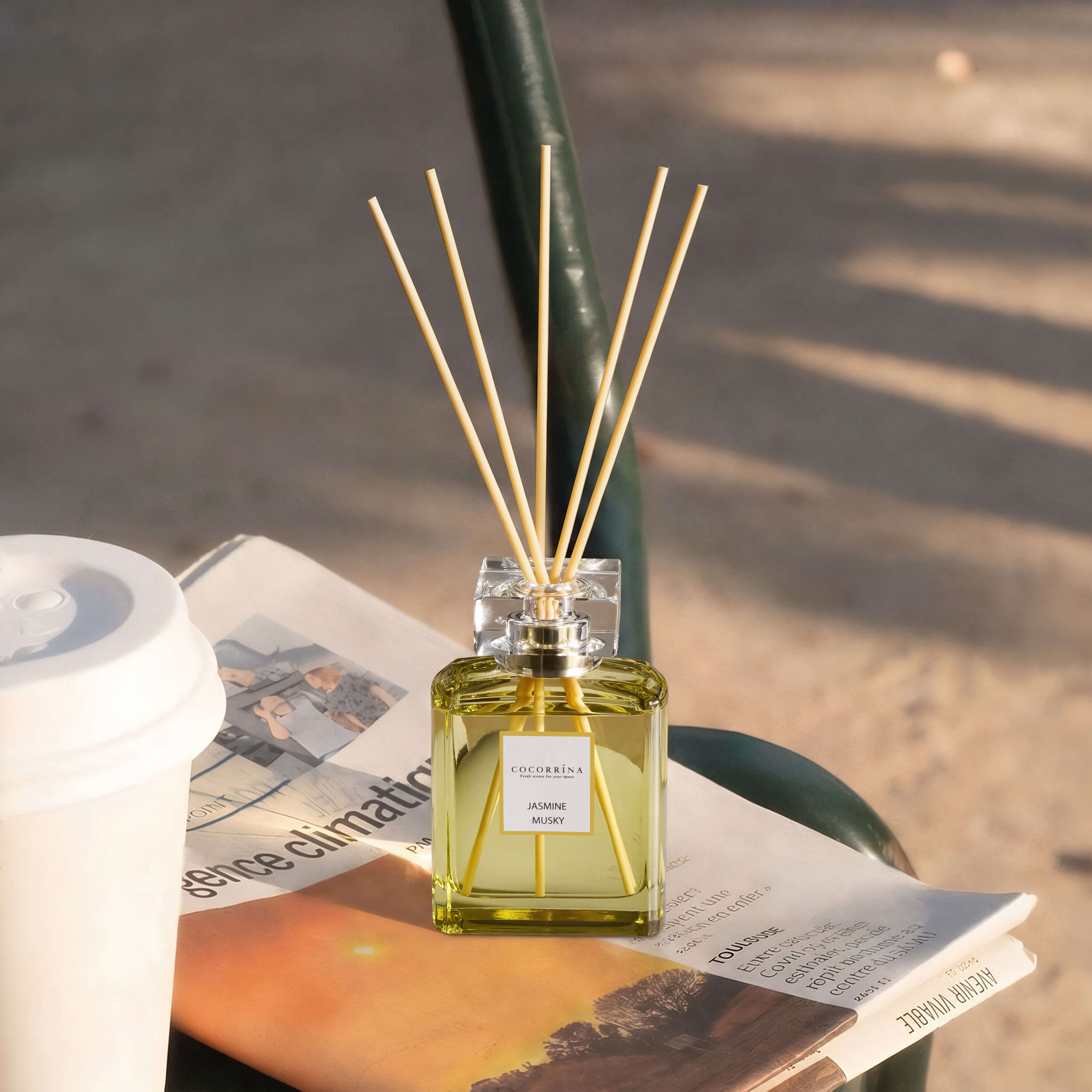 COCORRÍNA Jasmine Musky Perfume Reed Diffuser Set