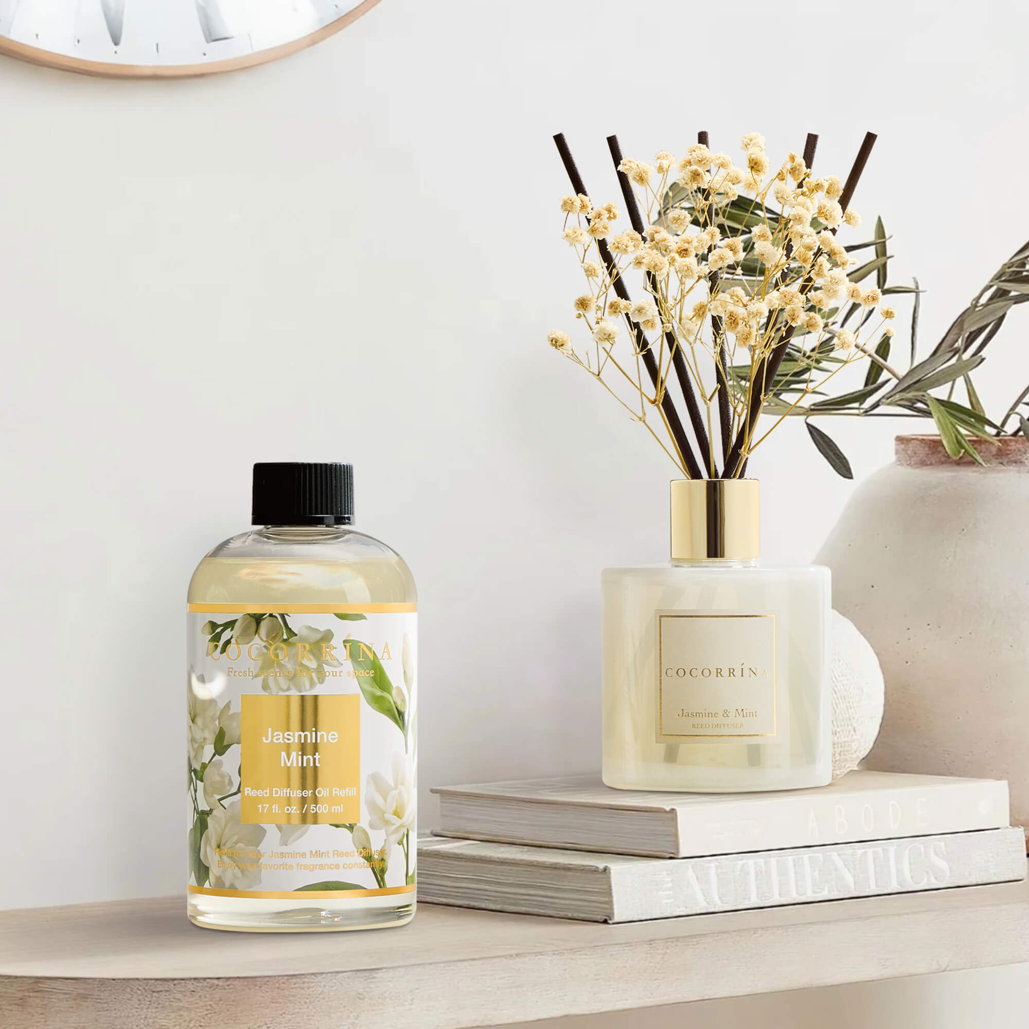 COCORRÍNA Jasmine & Mint Diffuser Refill 16.9 floz