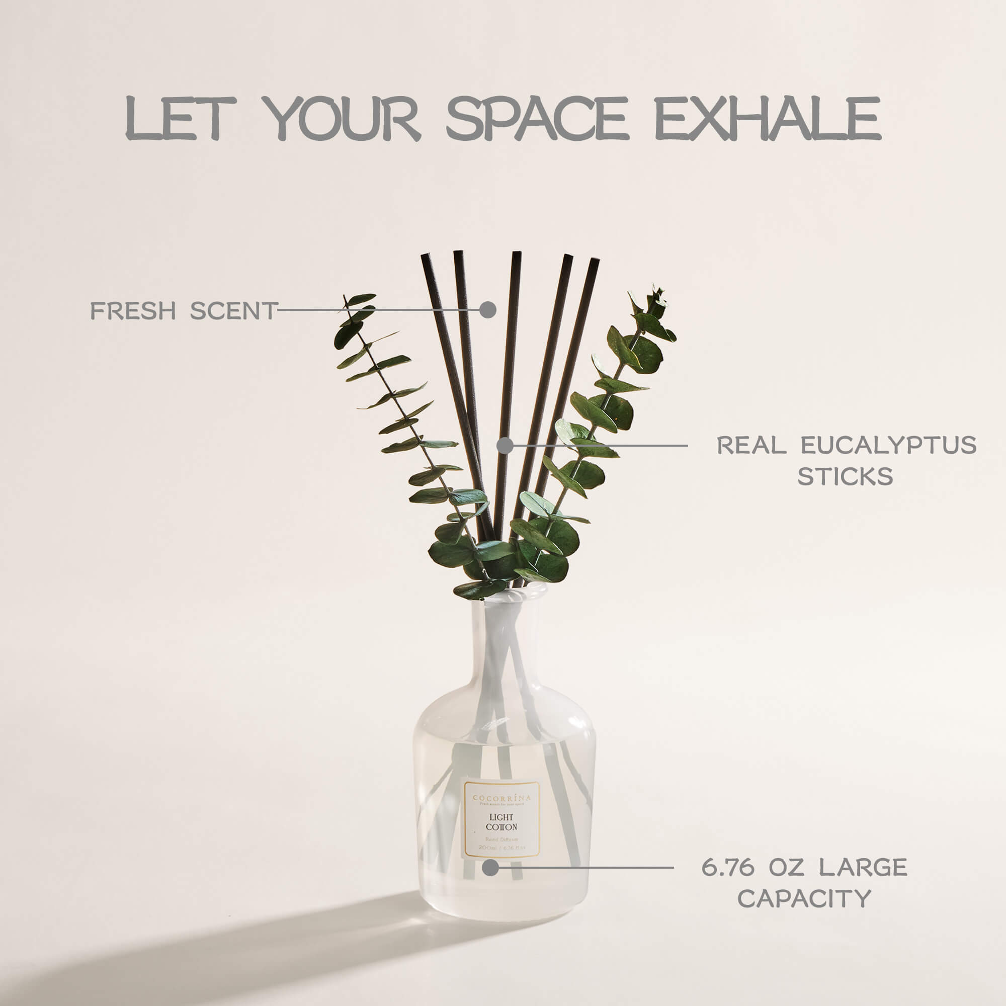 COCORRÍNA Light Cotton Reed Diffuser Set