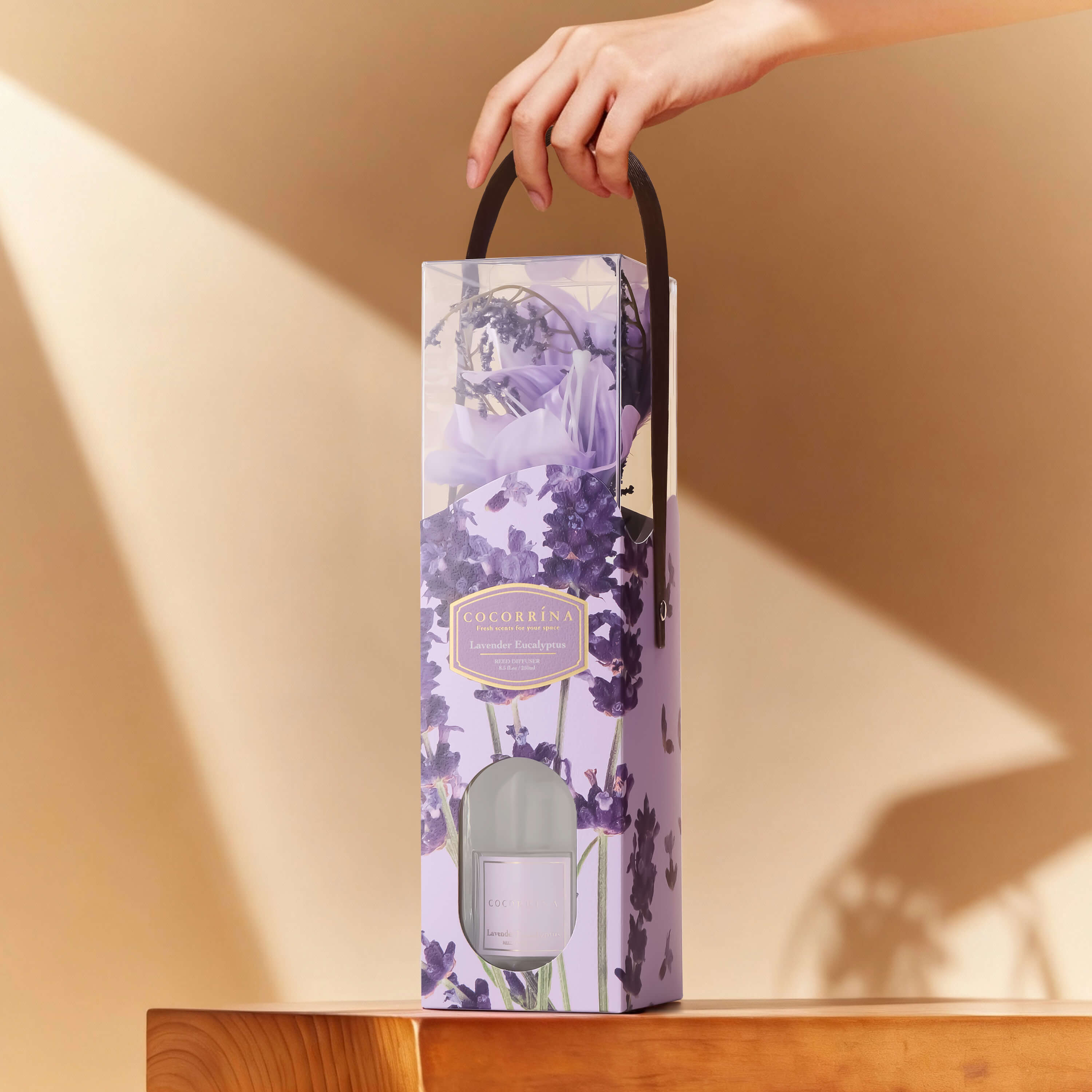 COCORRÍNA Lavender Eucalyptus Portable Gift Reed Diffuser Set