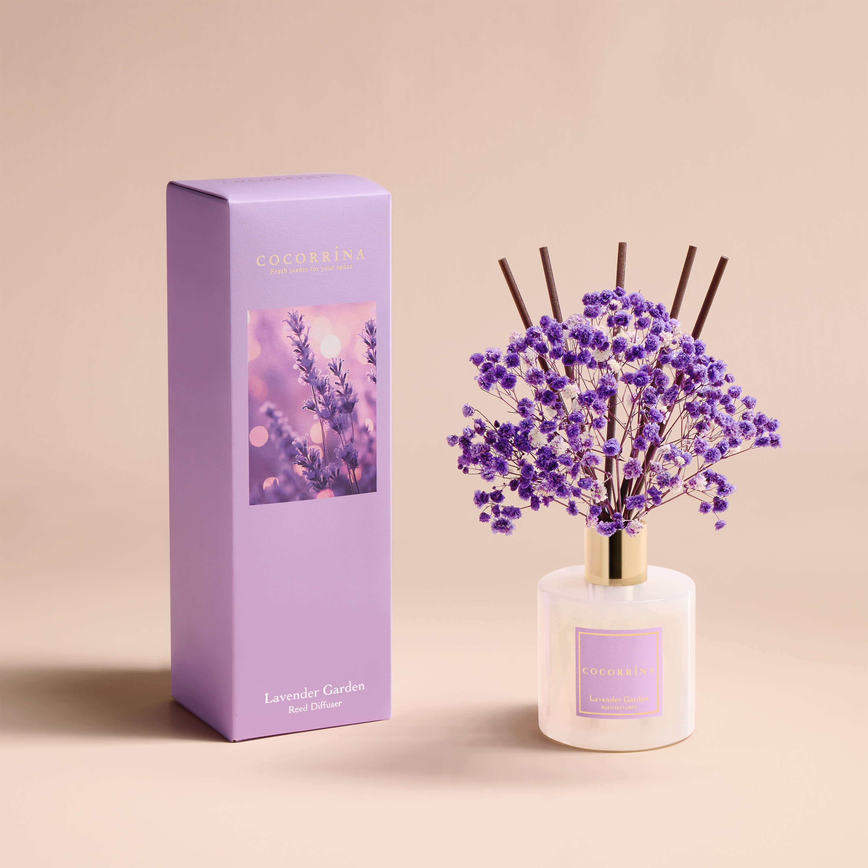 COCORRÍNA Lavender Garden Reed Diffuser Set