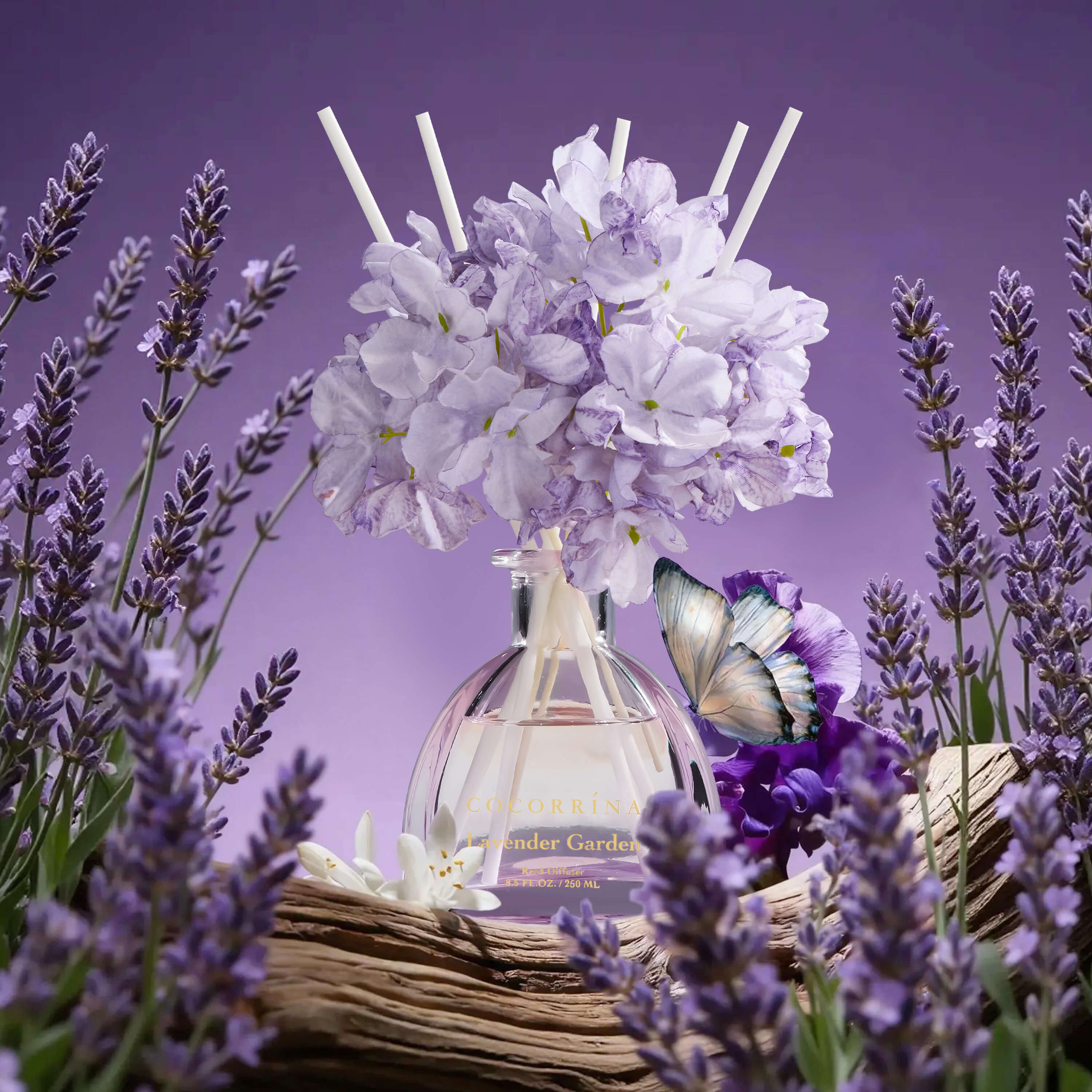 COCORRÍNA Lavender Garden Simple Luxe Reed Diffuser Set