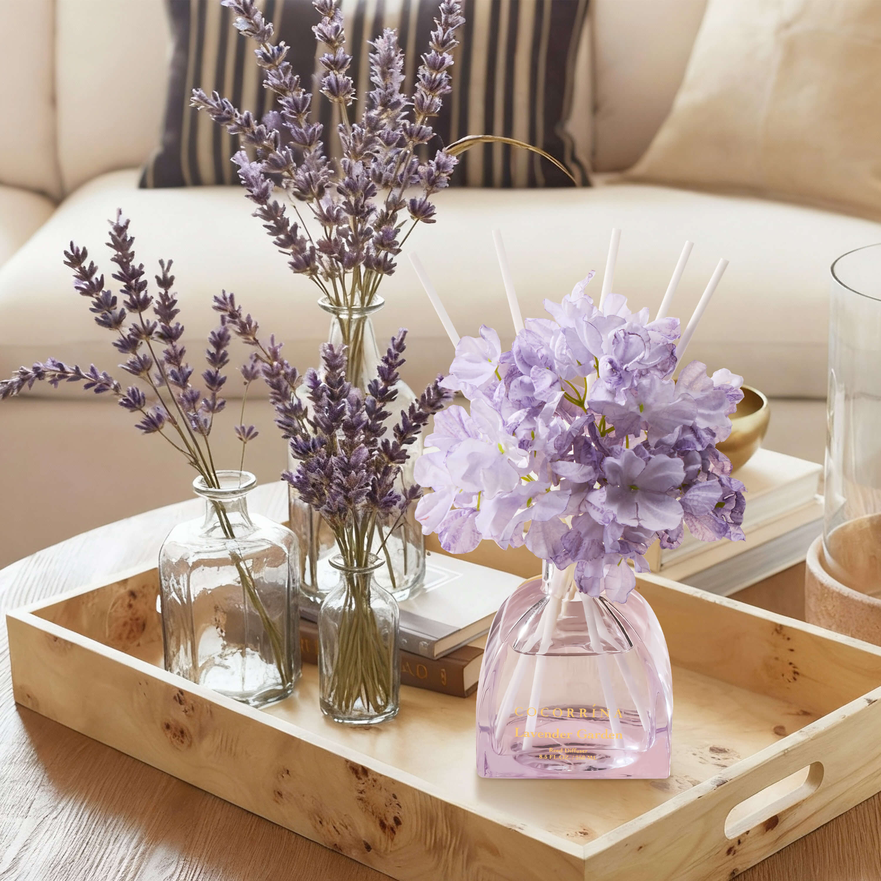 COCORRÍNA Lavender Garden Simple Luxe Reed Diffuser Set