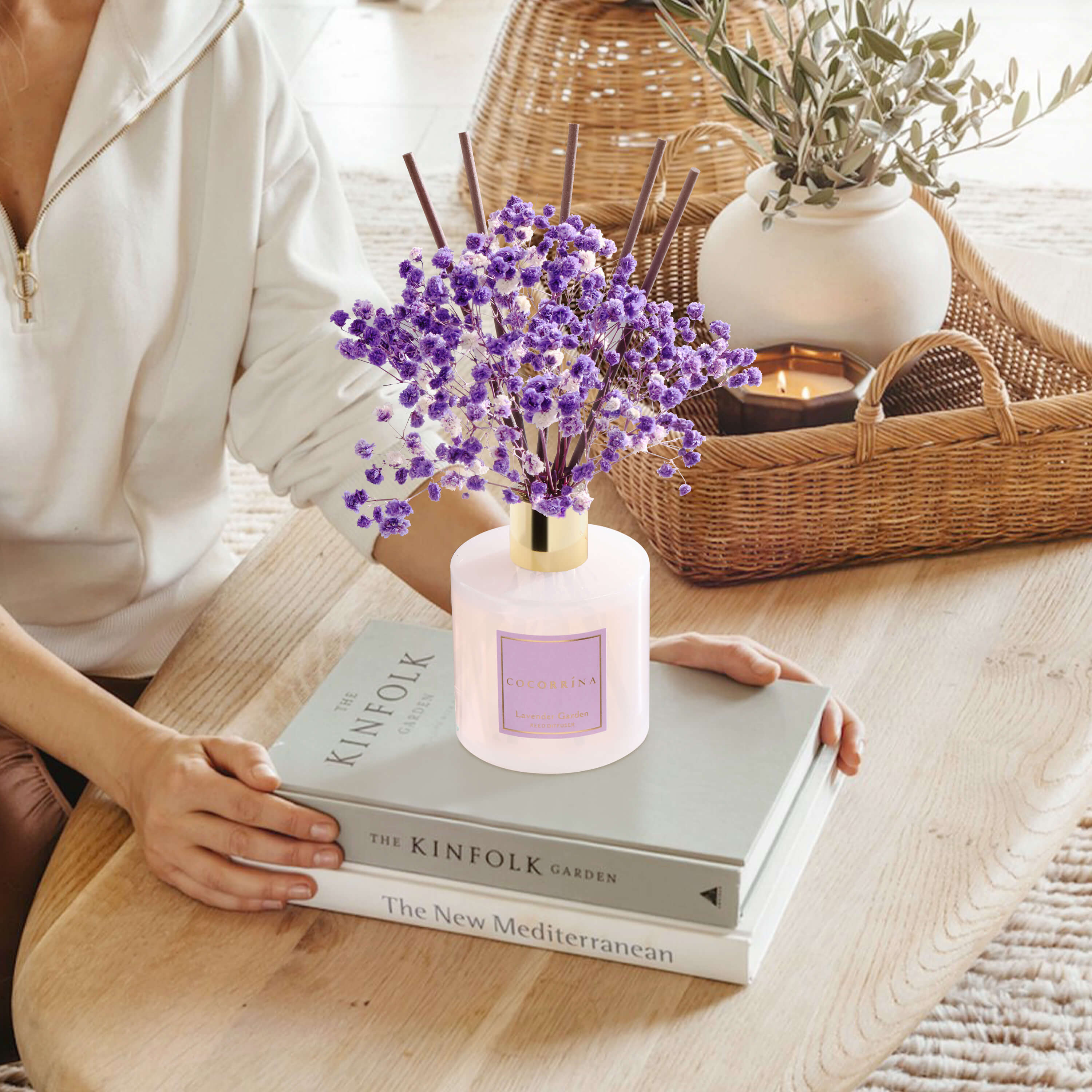COCORRÍNA Lavender Garden Reed Diffuser Set