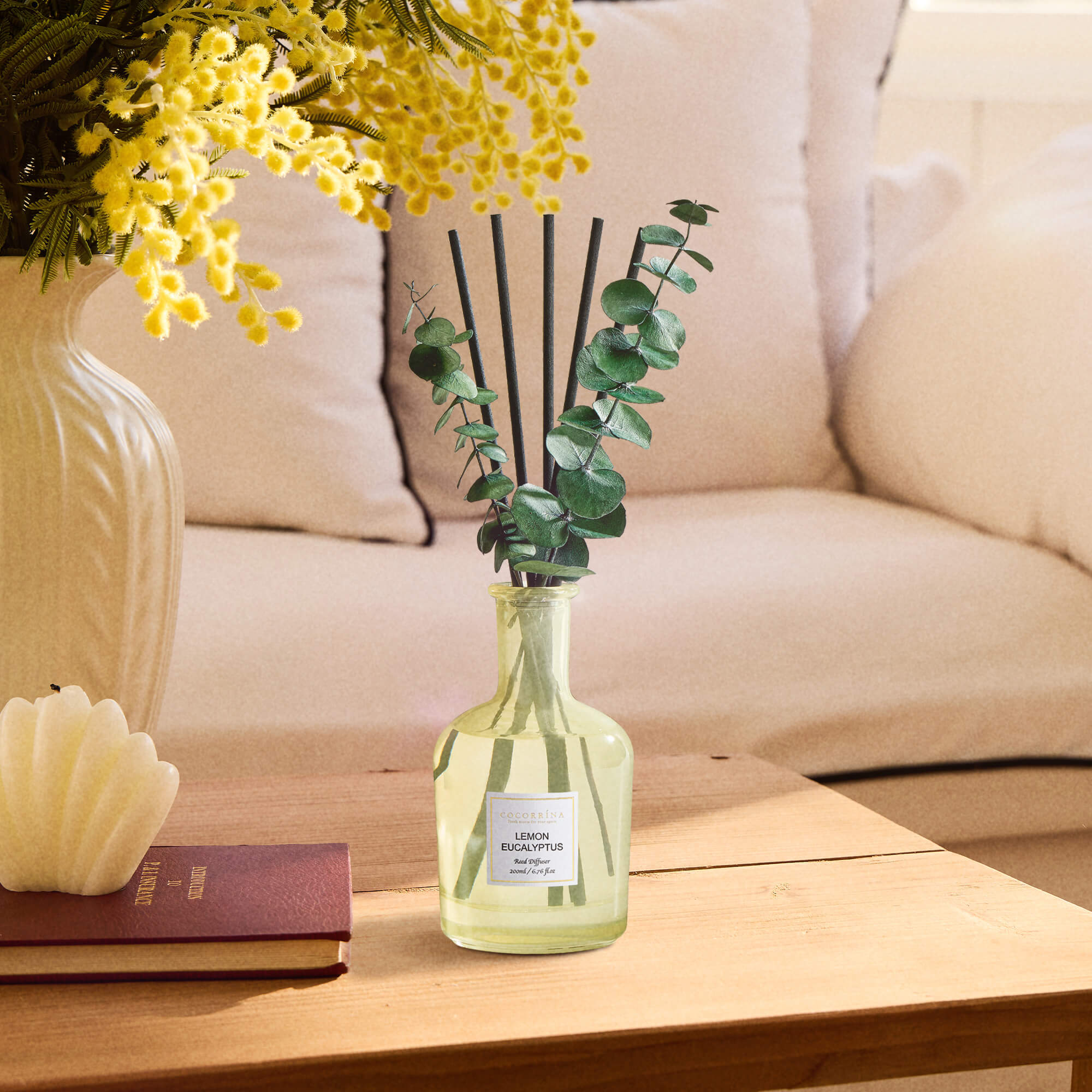 COCORRÍNA Lemon Eucalyptus Reed Diffuser Set