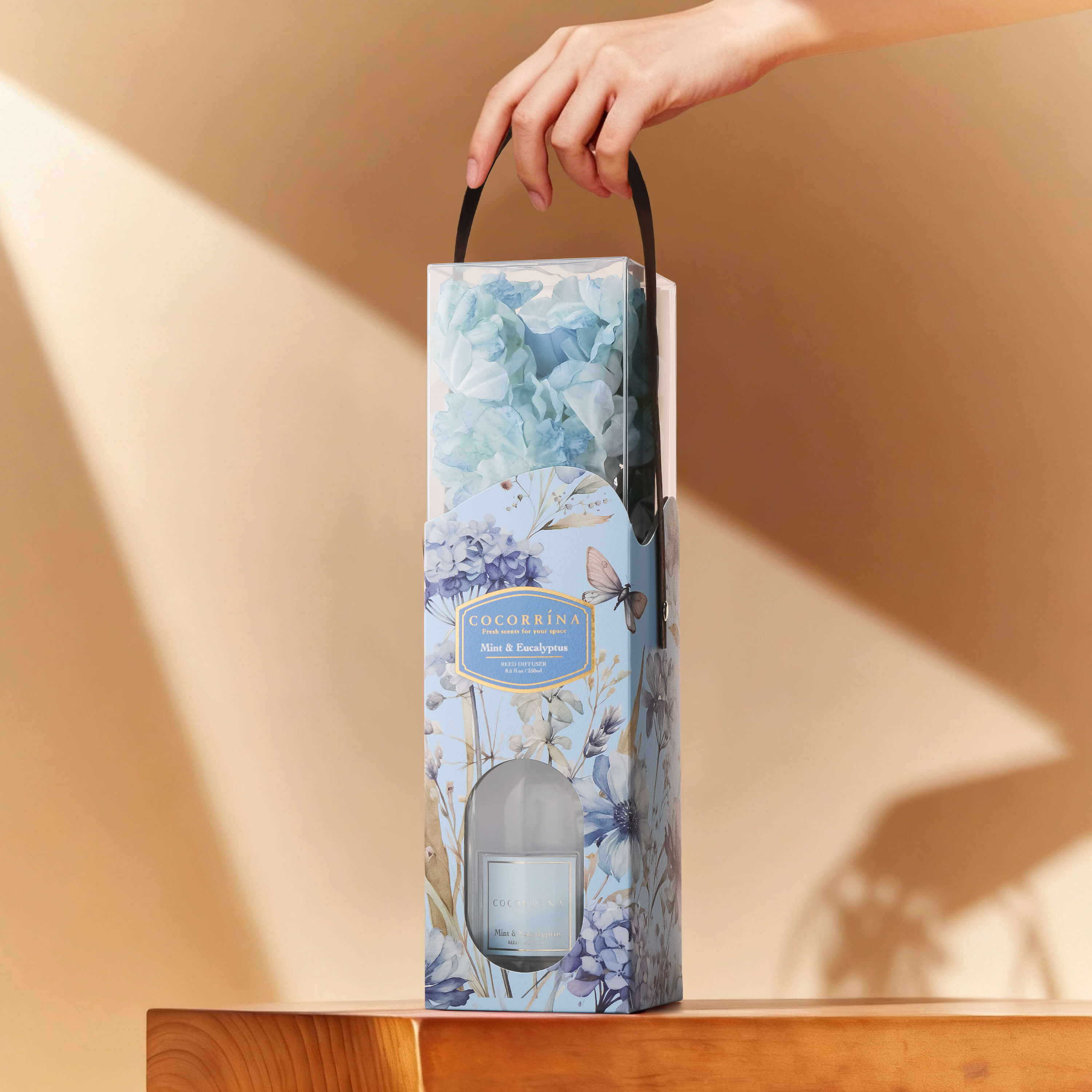 COCORRÍNA Mint & Eucalyptus Portable Gift Reed Diffuser Set