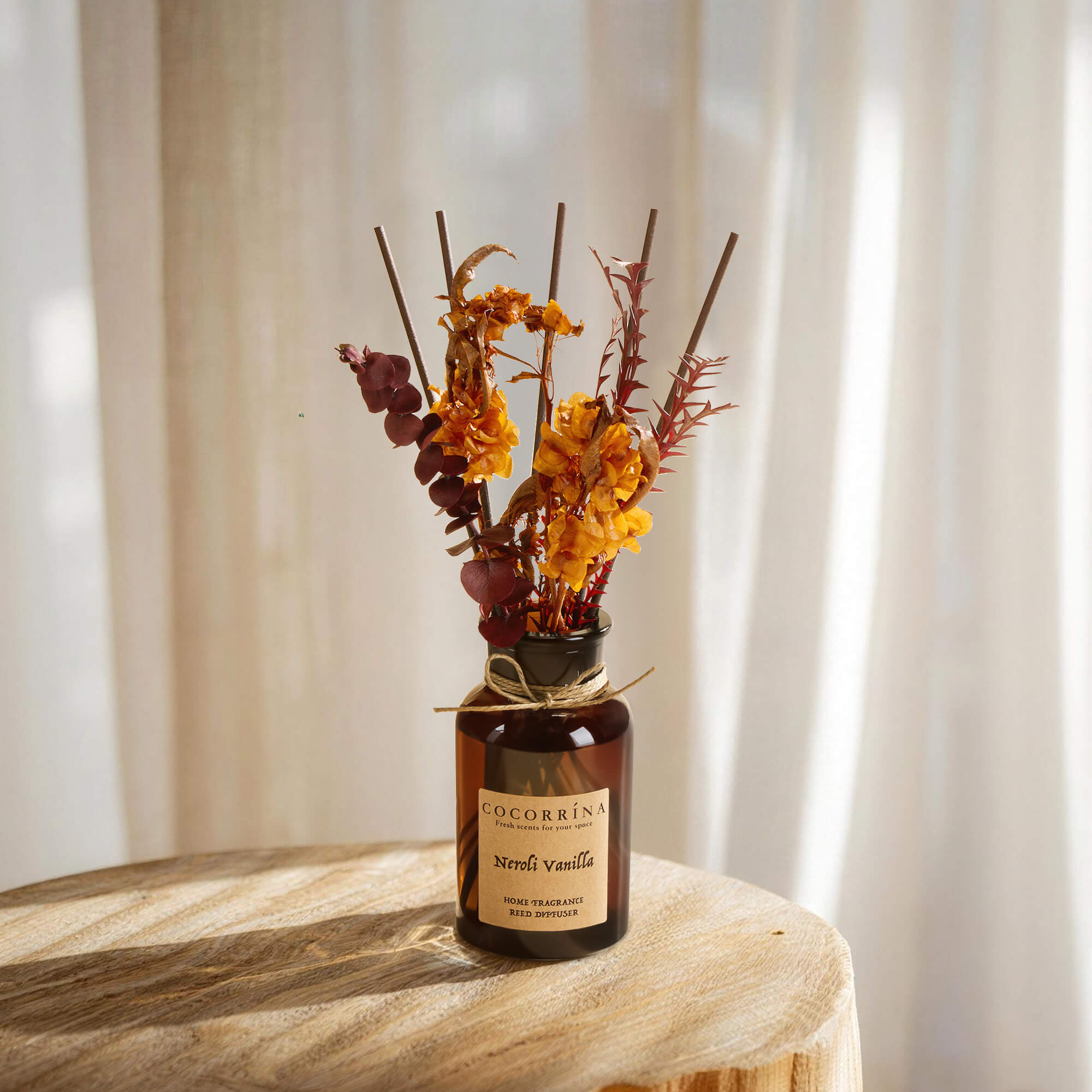 COCORRÍNA Neroli Vanilla Brown Bottle Reed Diffuser Set