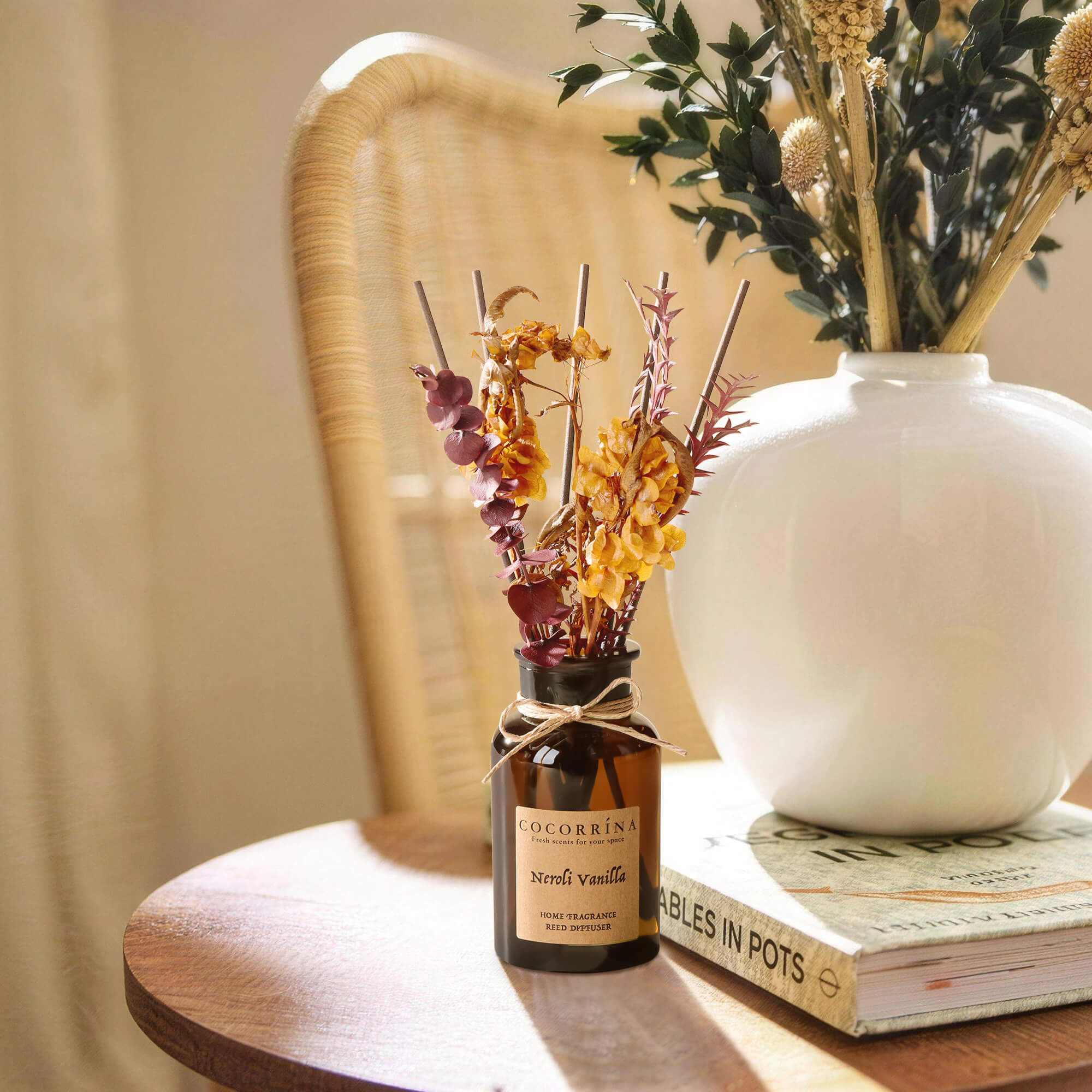 COCORRÍNA Neroli Vanilla Brown Bottle Reed Diffuser Set