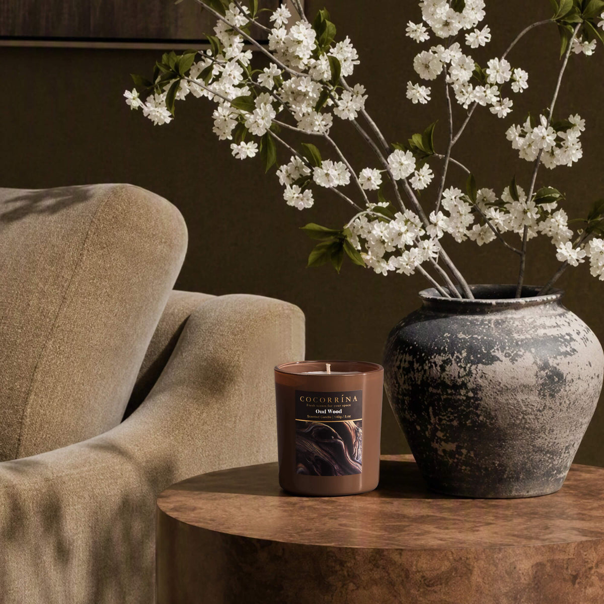 COCORRÍNA 5.oz Oud Wood Candle(Pre-order)