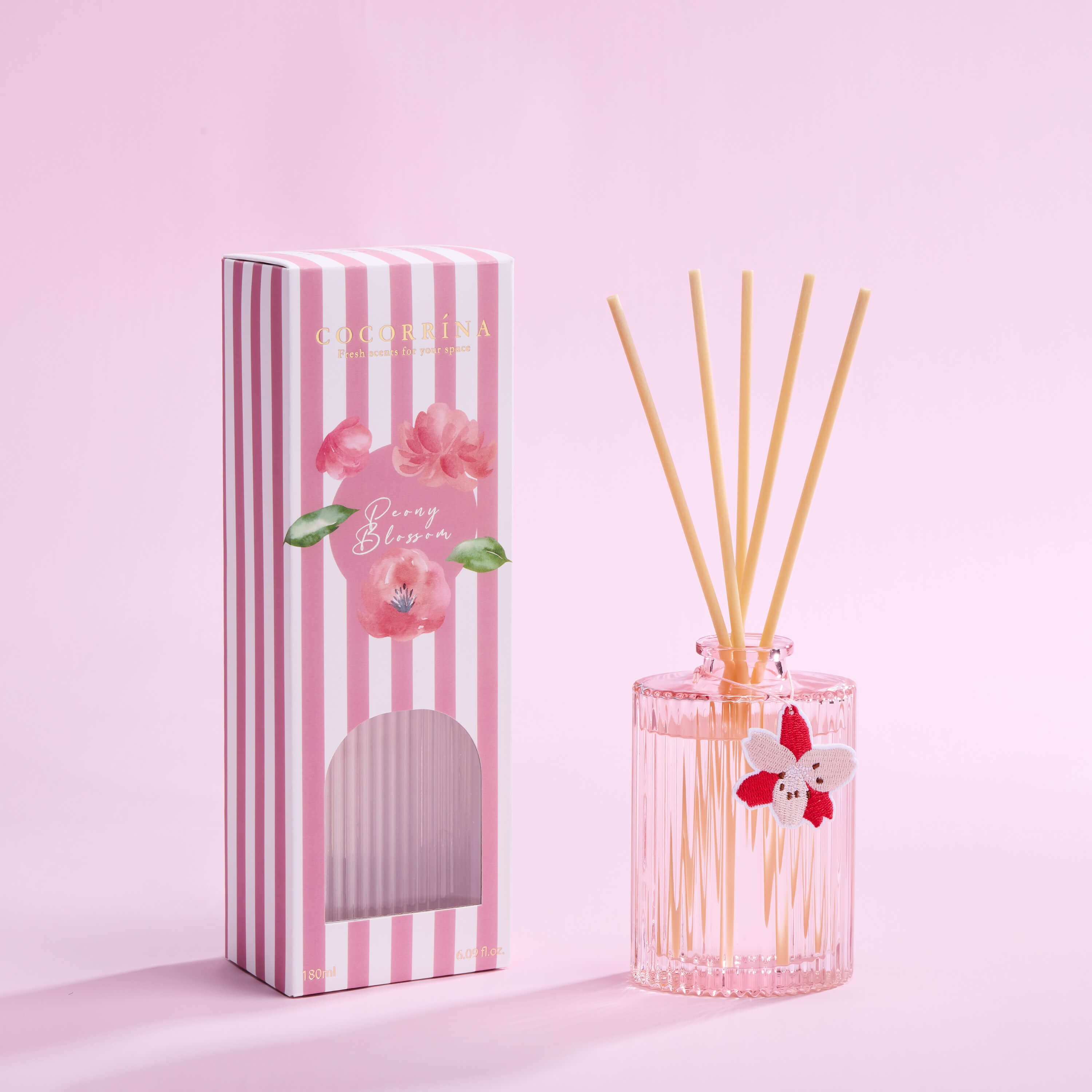 COCORRÍNA Peony Bloom Reed Diffuser Set