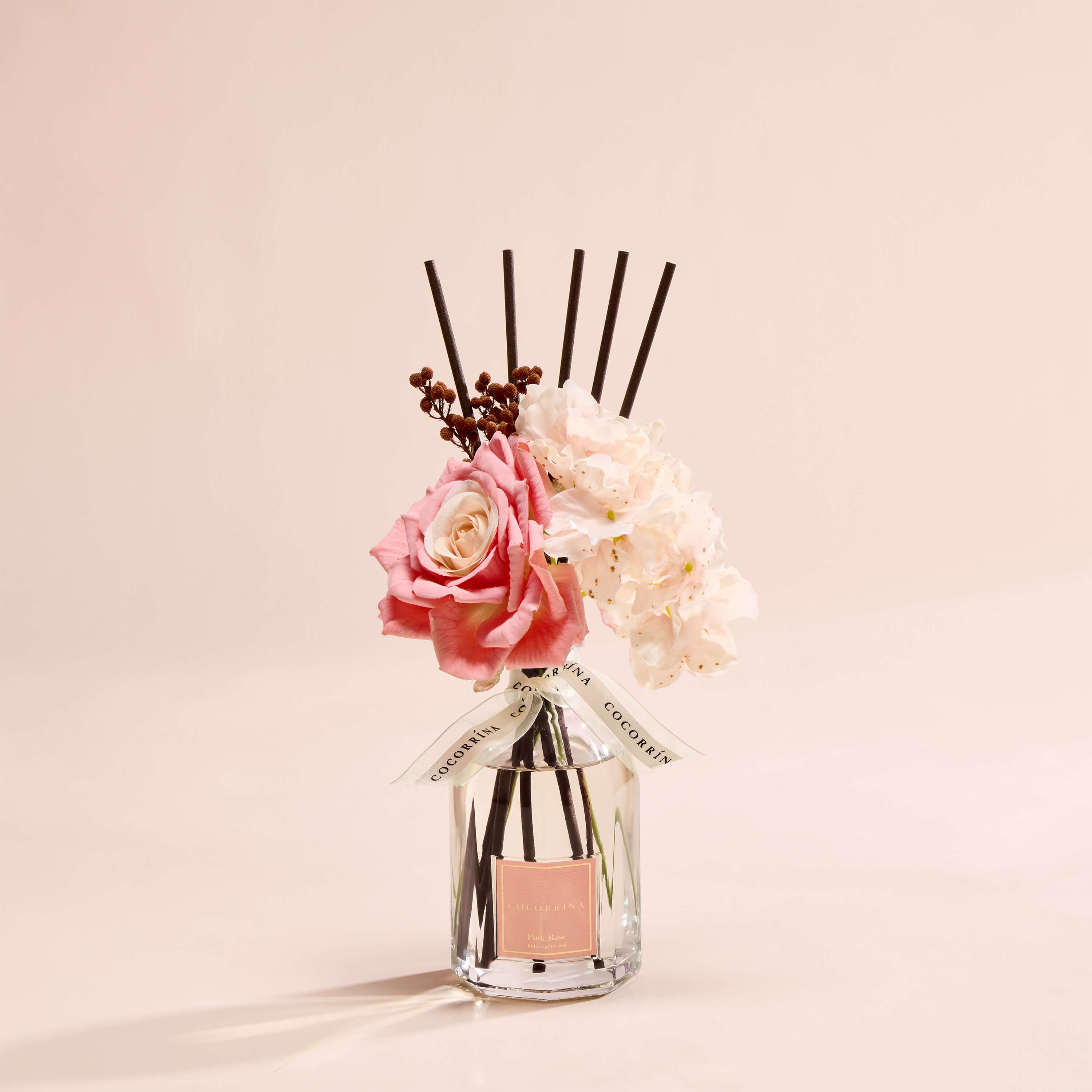 COCORRÍNA Pink Rose Portable Gift Reed Diffuser Set